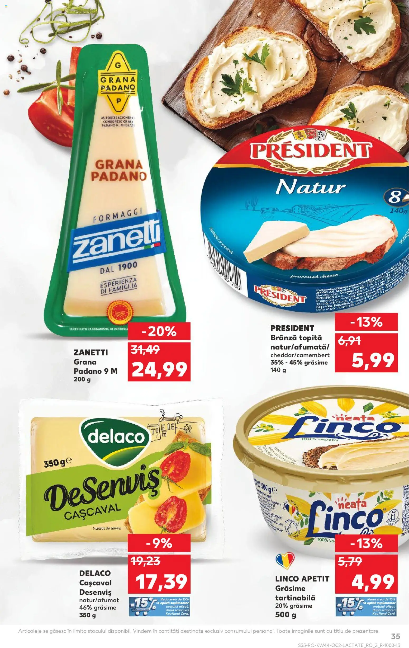 Kaufland RO akciós ujság - amely érvényes a következő dátumtól: 29.10.2025 | Oldal: 35 | Termékek: Grana padano