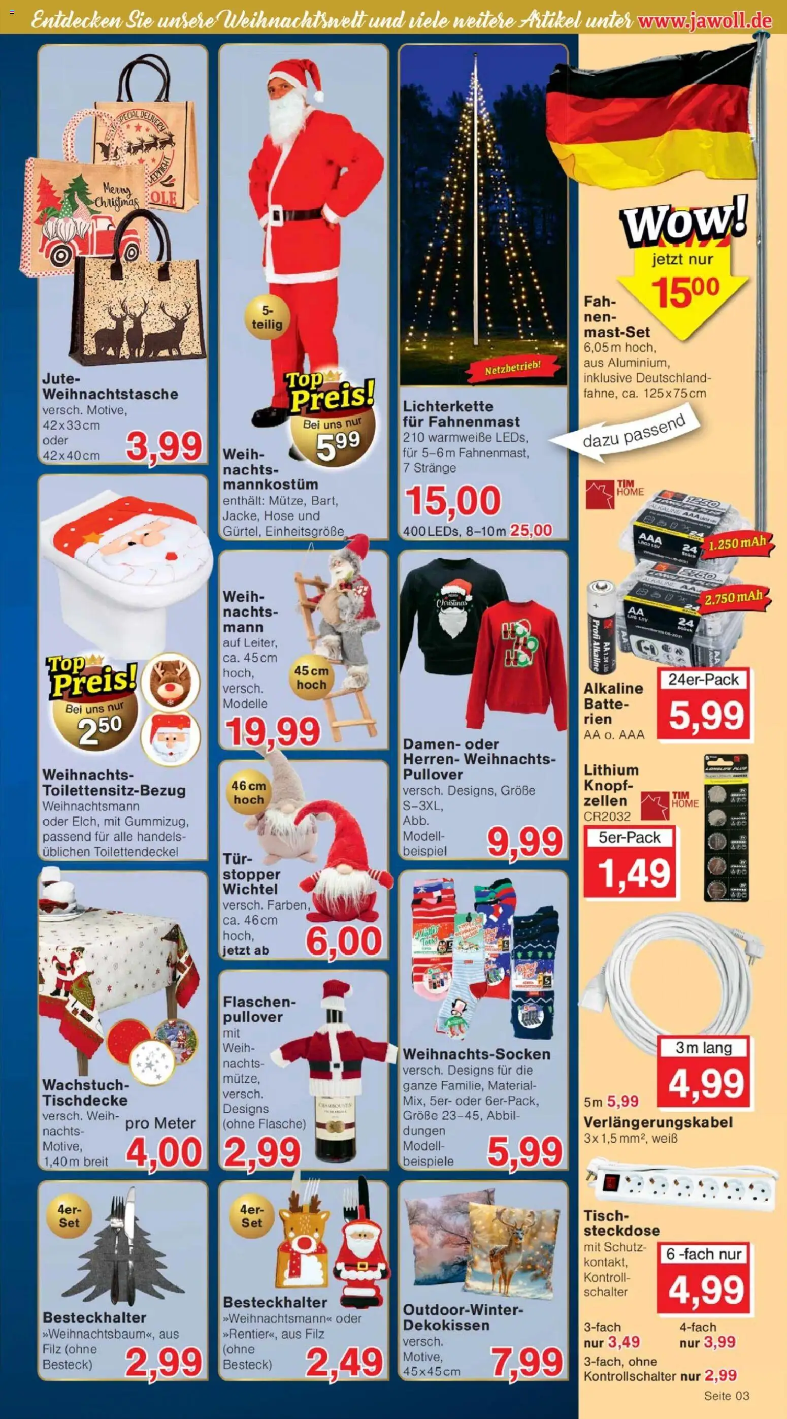 Jawoll Prospekt – gültig ab 15.12.2025 | Seite: 3 | Produkte: Tisch, Steckdose, Pullover, Hose
