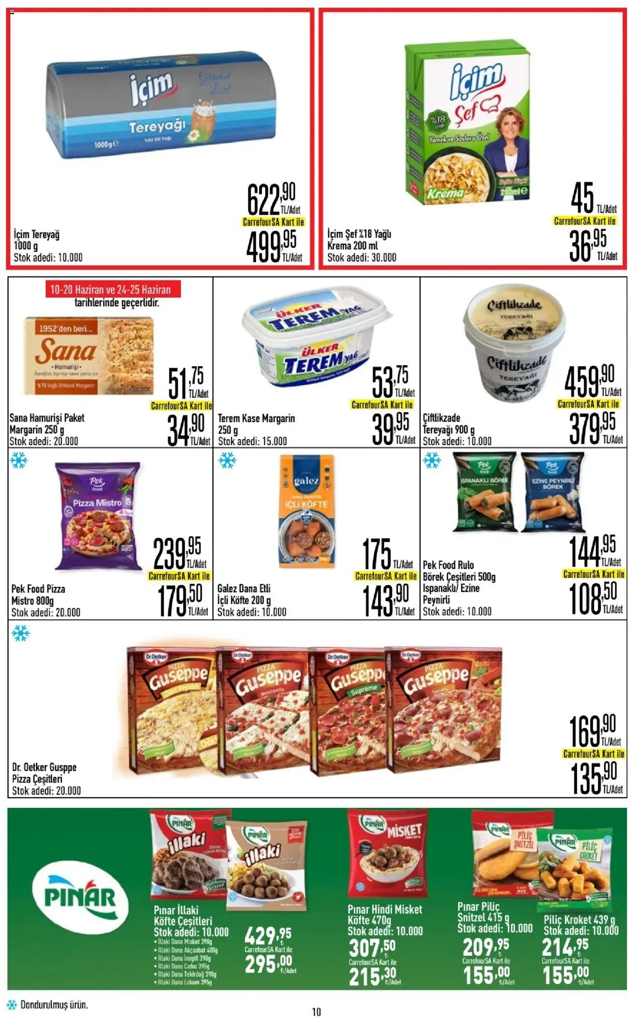 CarrefourSA Katalog - 10.06.2025 tarihinden itibaren geçerlidir | Sayfa: 10 | Ürünler: Kaşe, Tereyağı, Yağ, Piliç