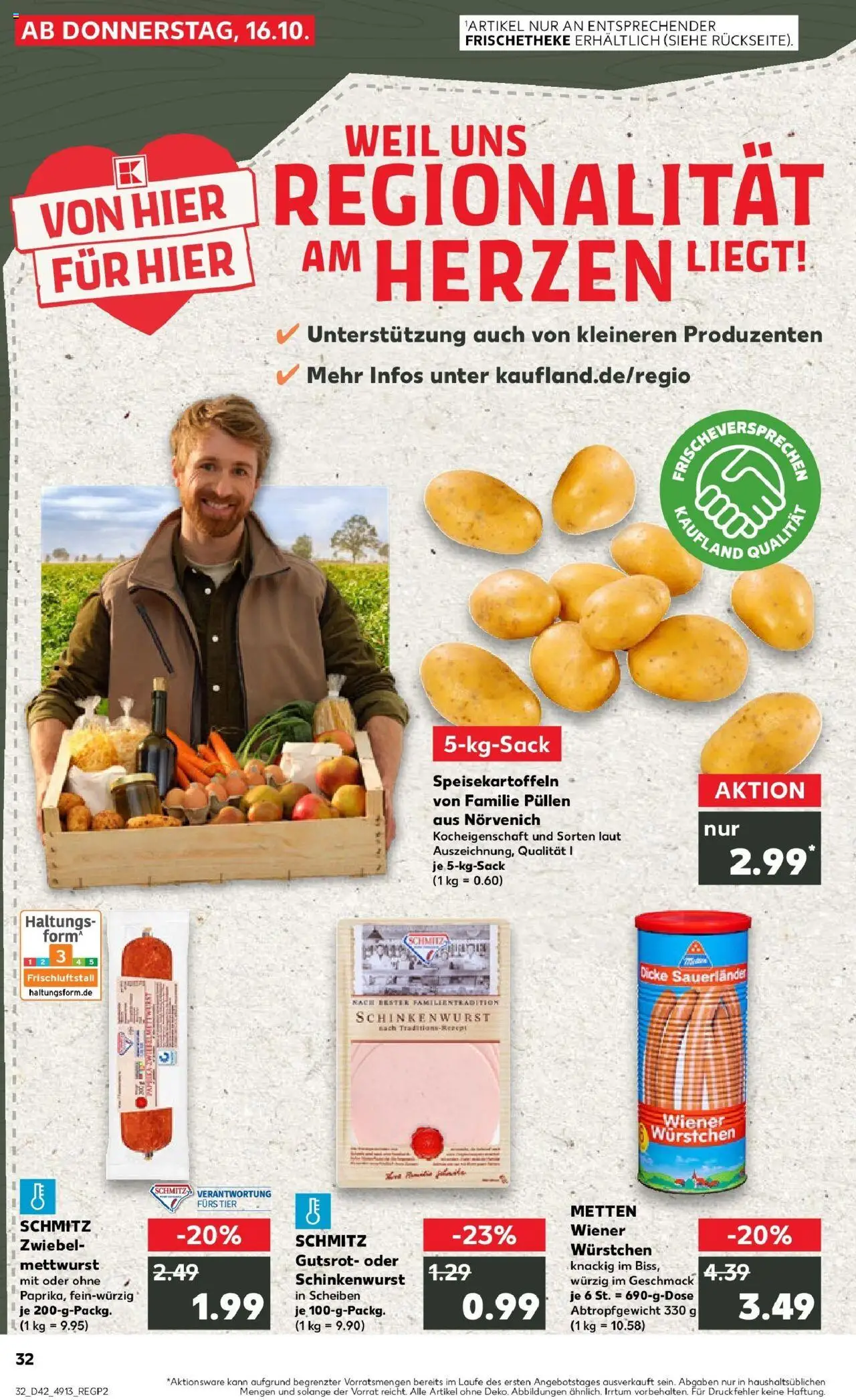 Kaufland prospekt Erftstadt	 – gültig ab 19.10.2025 | Seite: 32 | Produkte: Wiener wurstchen