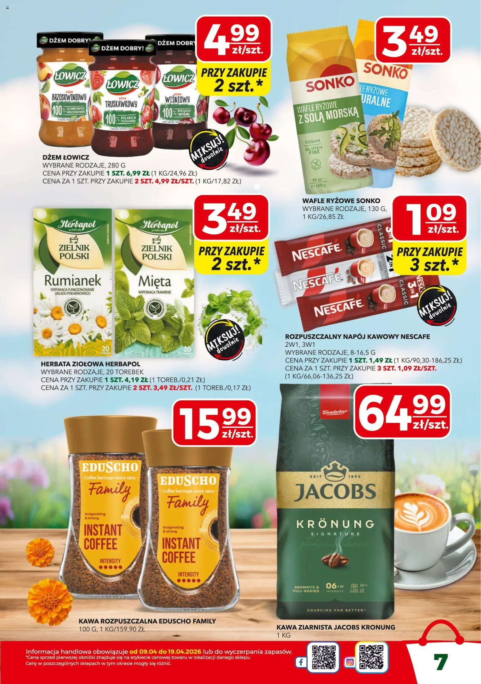 Top Market gazetka od 09.04.2026 | Strona: 7 | Produkty: Wafle, Wafle ryżowe, Mięta, Kawa