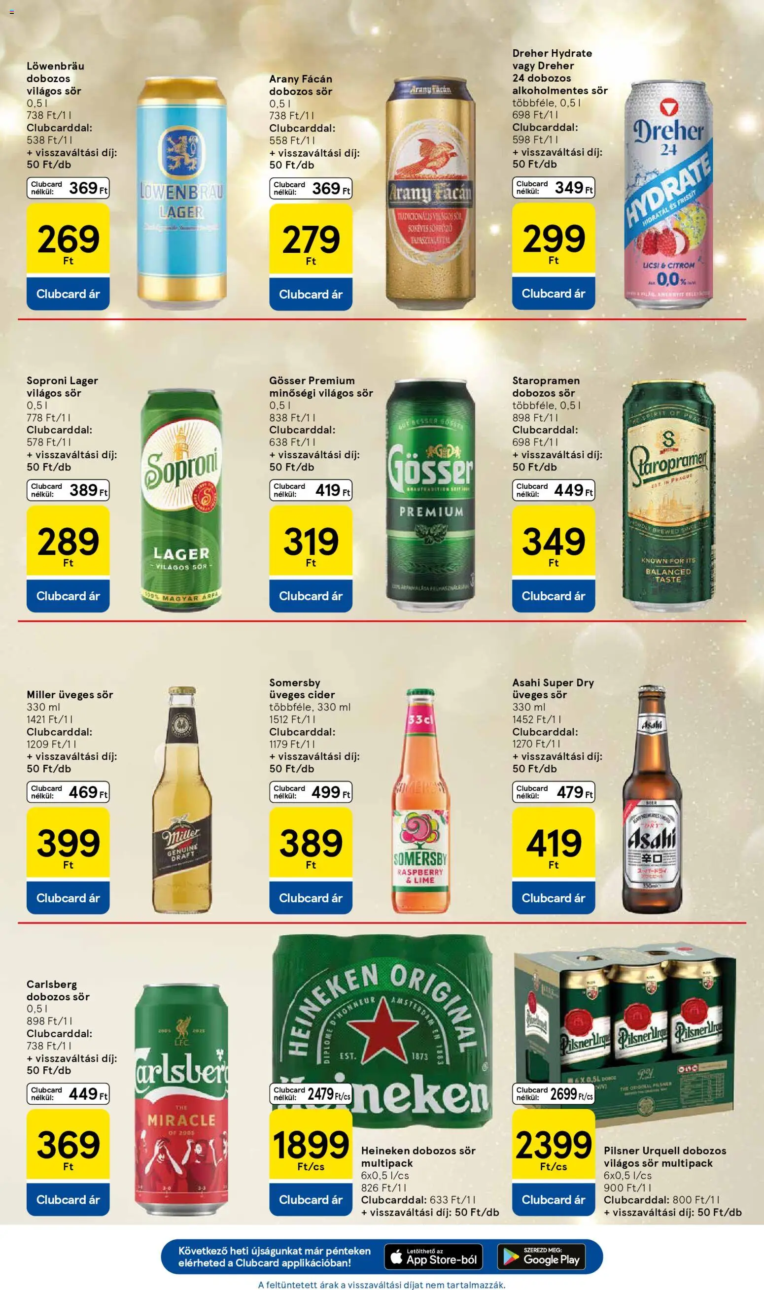 Tesco akciós ujság - amely érvényes a következő dátumtól: 04.12.2025 | Oldal: 33 | Termékek: Pilsner urquell, Gösser, Cider, Citrom