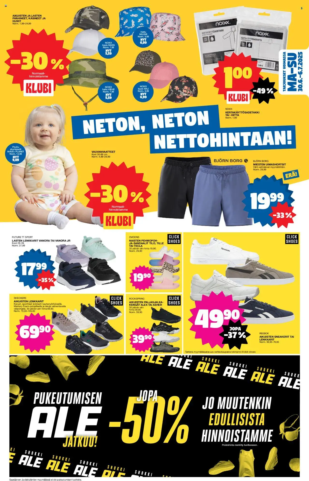  | Sivu: 3 | Tuotteet: Uimashortsit, Lenkkarit, Hattu, Käsineet