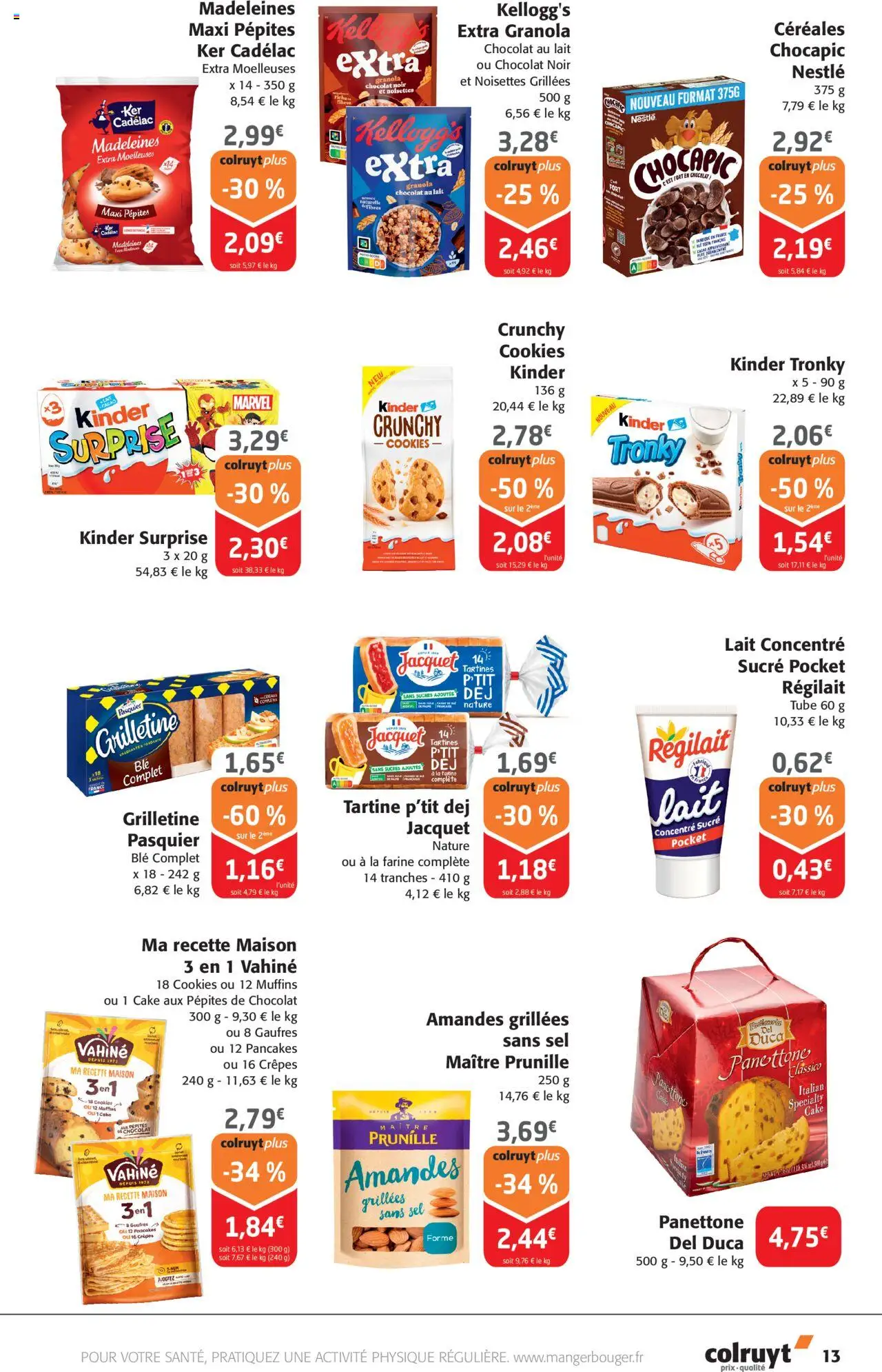  | Page: 13 | Produits: Cookies, Lait, Gaufres, Amandes