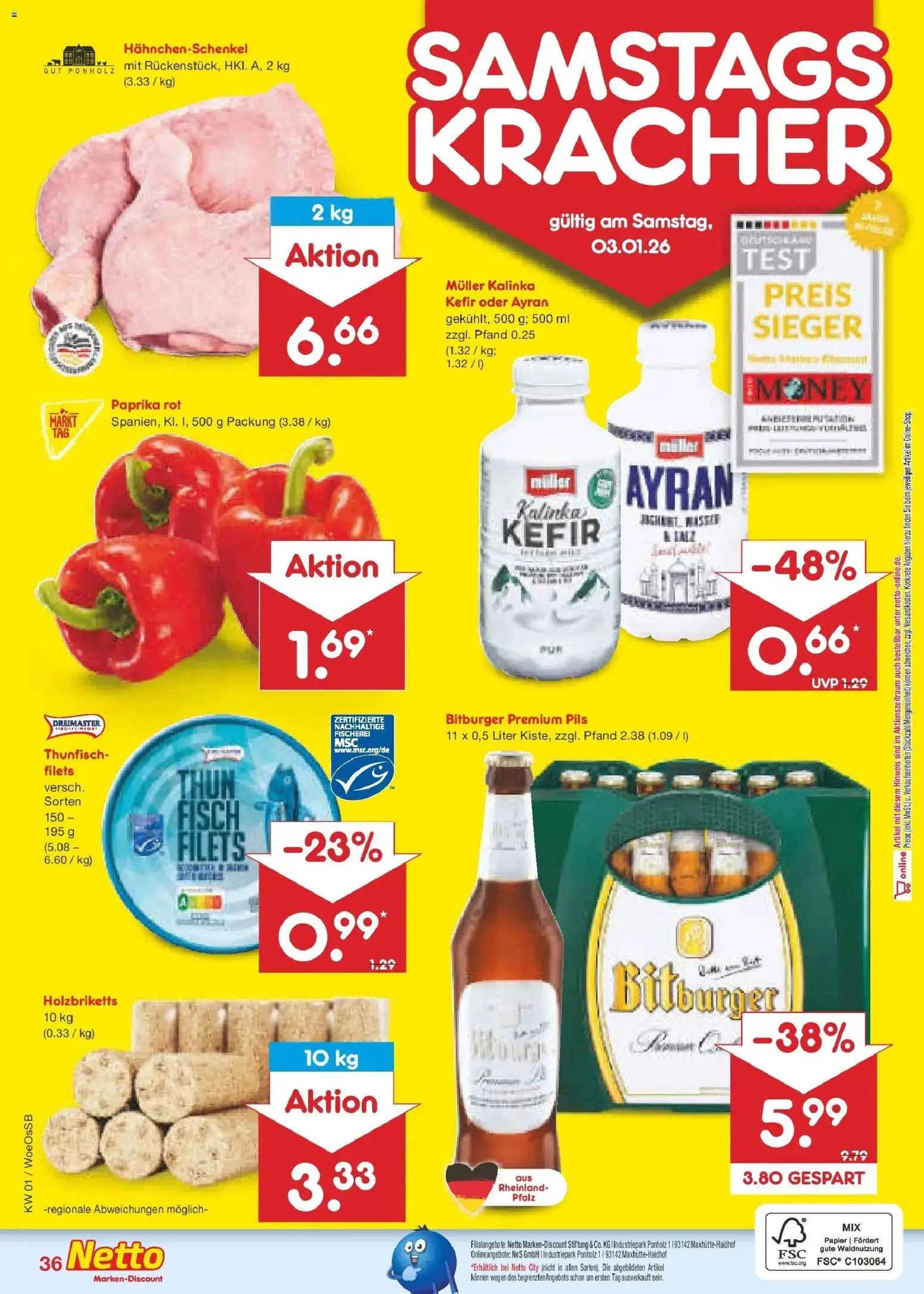 Netto Marken-Discount prospekt Gemmingen	 – gültig ab 28.12.2025 | Seite: 50 | Produkte: Kefir, Hahnchenschenkel, Pils, Paprika
