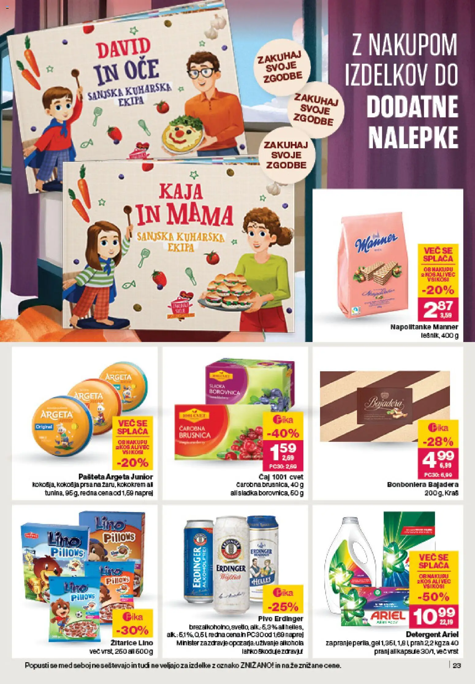Novi Mercator katalog ponudbe – veljaven od 06.11.2025 | Stran: 23 | Izdelki: Napolitanke, Pašteta, Pivo, Caj