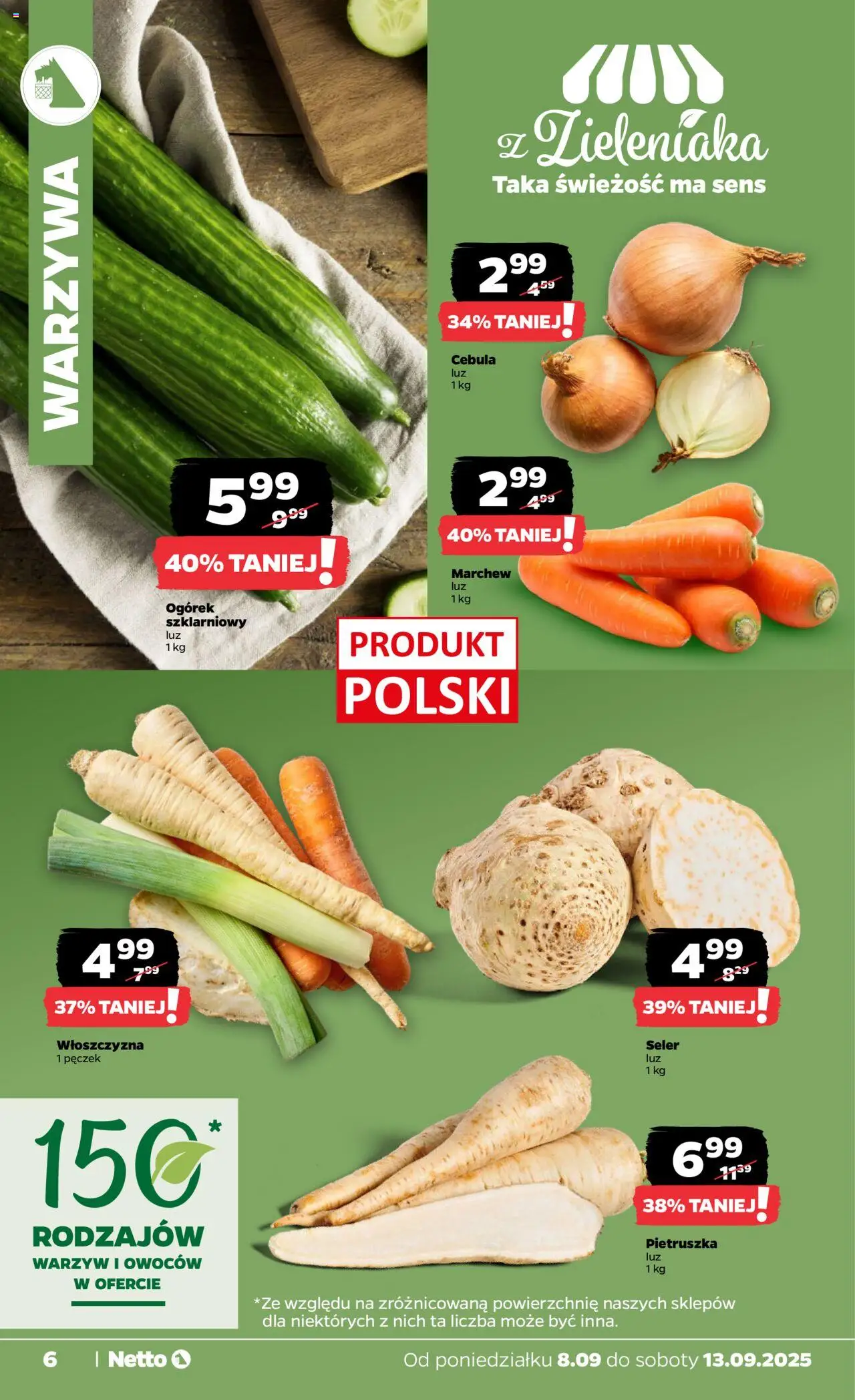 Netto gazetka - Spożywcza od 08.09.2025 | Strona: 6 | Produkty: Pietruszka, Warzywa