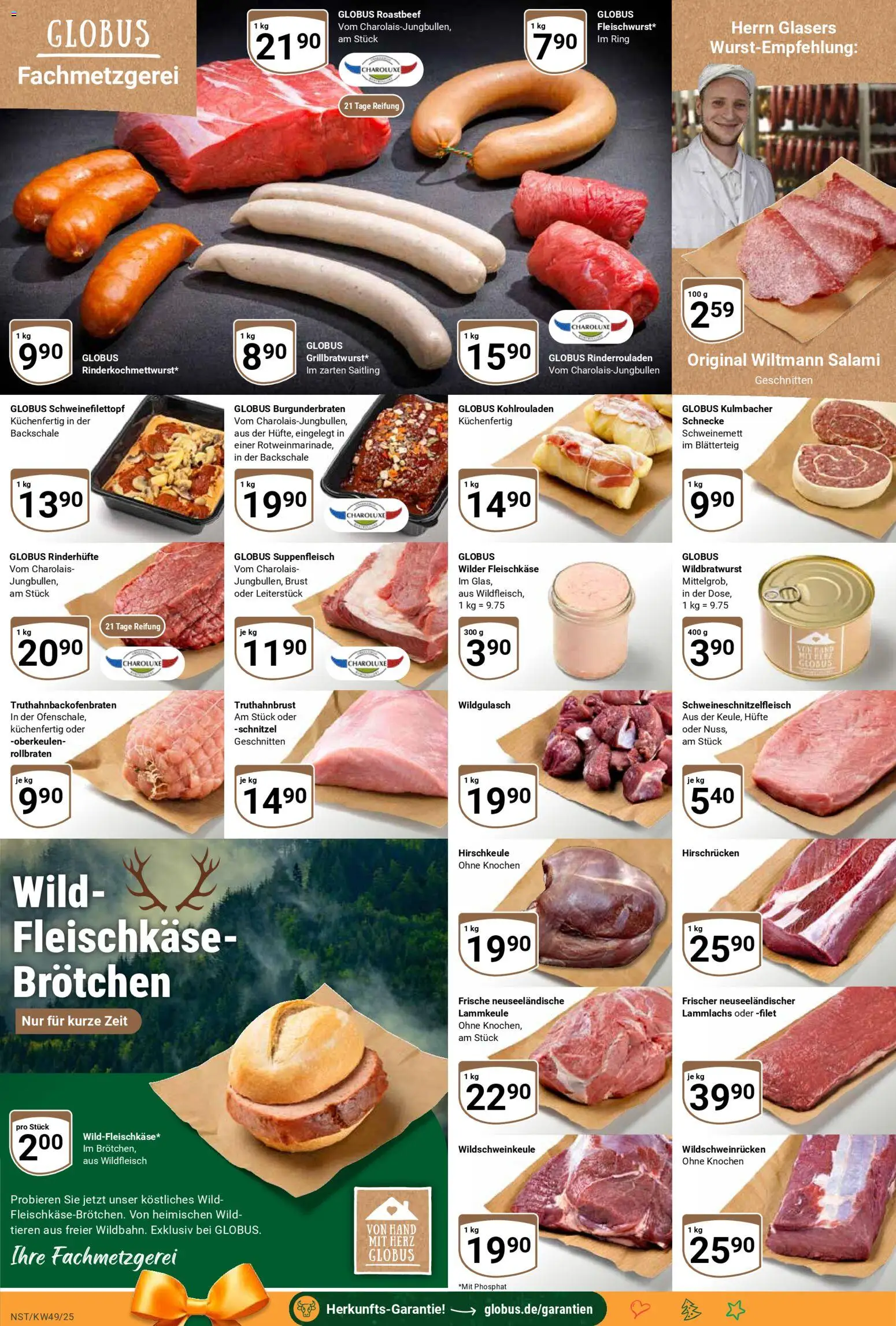 Globus prospekt Neustadt a.d. Weinstraße	 – gültig ab 01.12.2025 | Seite: 12 | Produkte: Rinderrouladen, Lammkeule, Roastbeef, Suppenfleisch
