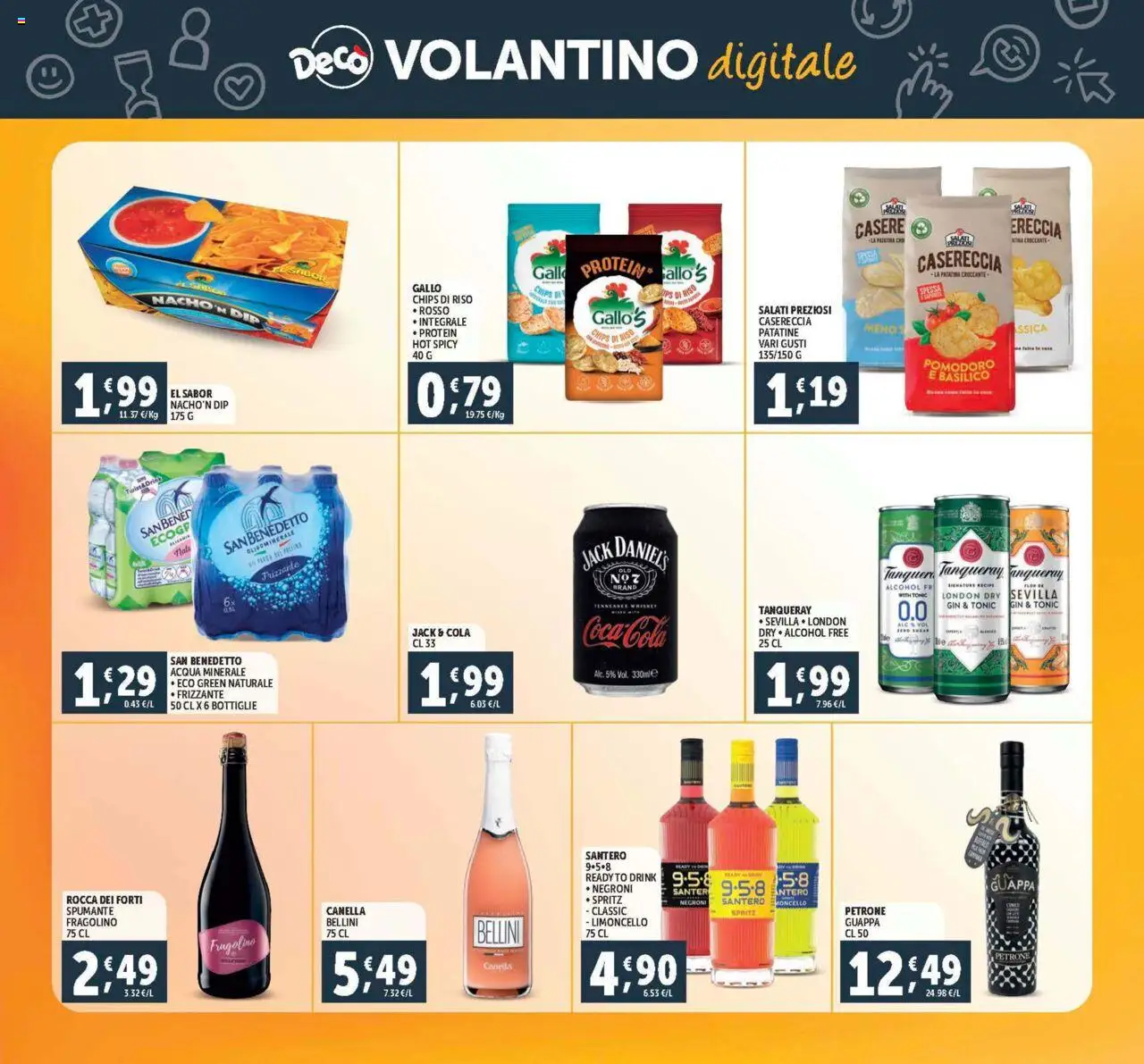 Volantino Decò del 08.08.2025 | Pagina: 26 | Prodotti: Patatine, Spumante, Limoncello, Acqua minerale