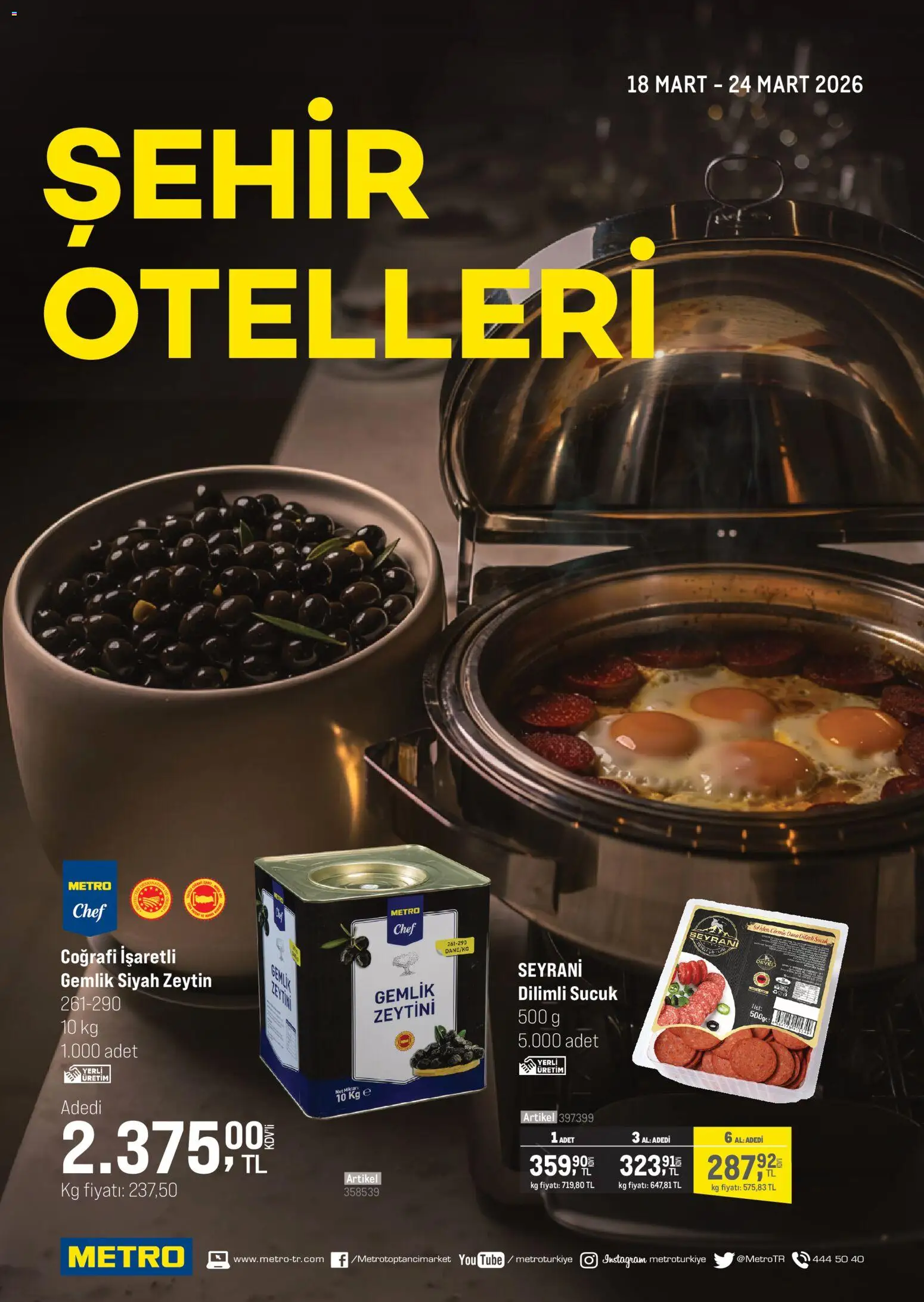 Metro - Şehir Otelleri - 18.03.2026 tarihinden itibaren geçerlidir | Sayfa: 1 | Ürünler: Zeytin, Sucuk