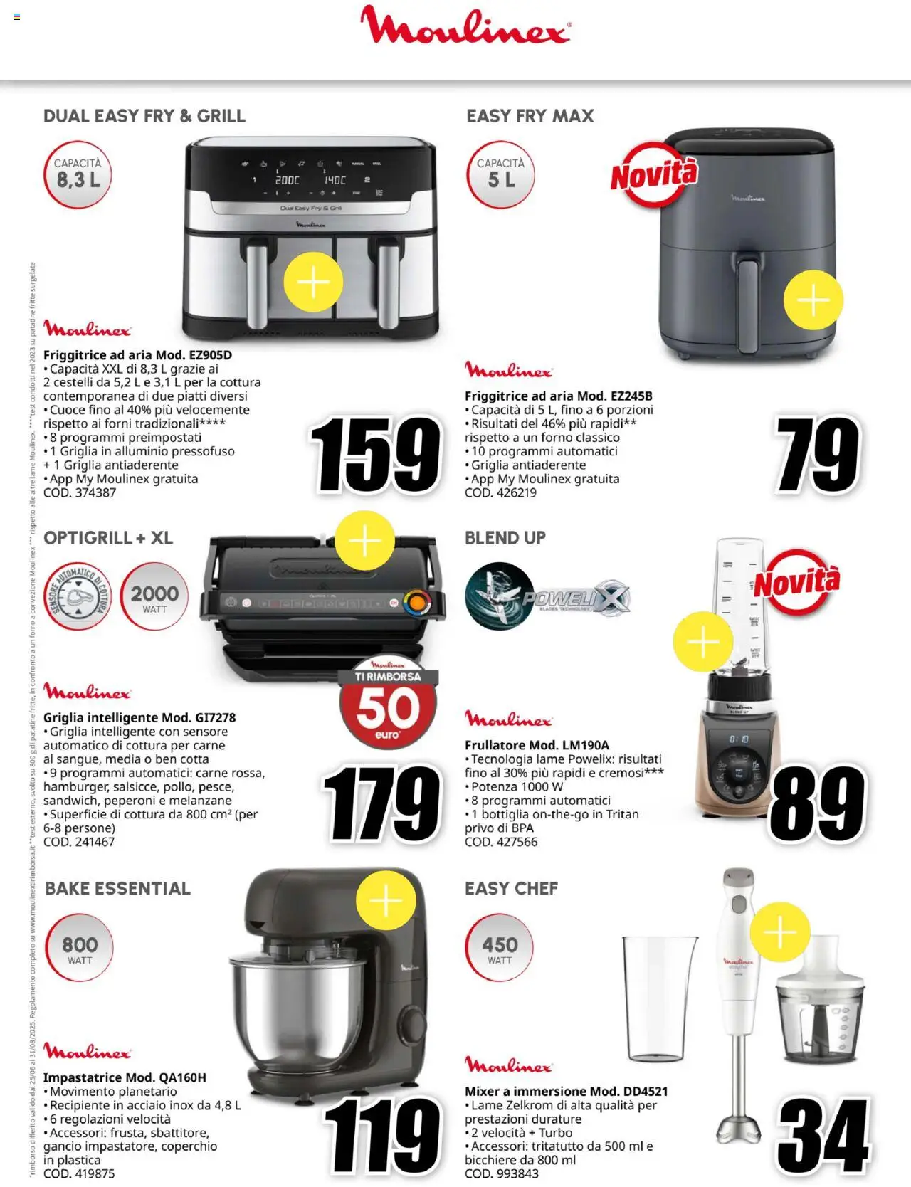 Volantino Media World del 07.08.2025 | Pagina: 19 | Prodotti: Friggitrice ad aria, Frullatore, Griglia, Friggitrice