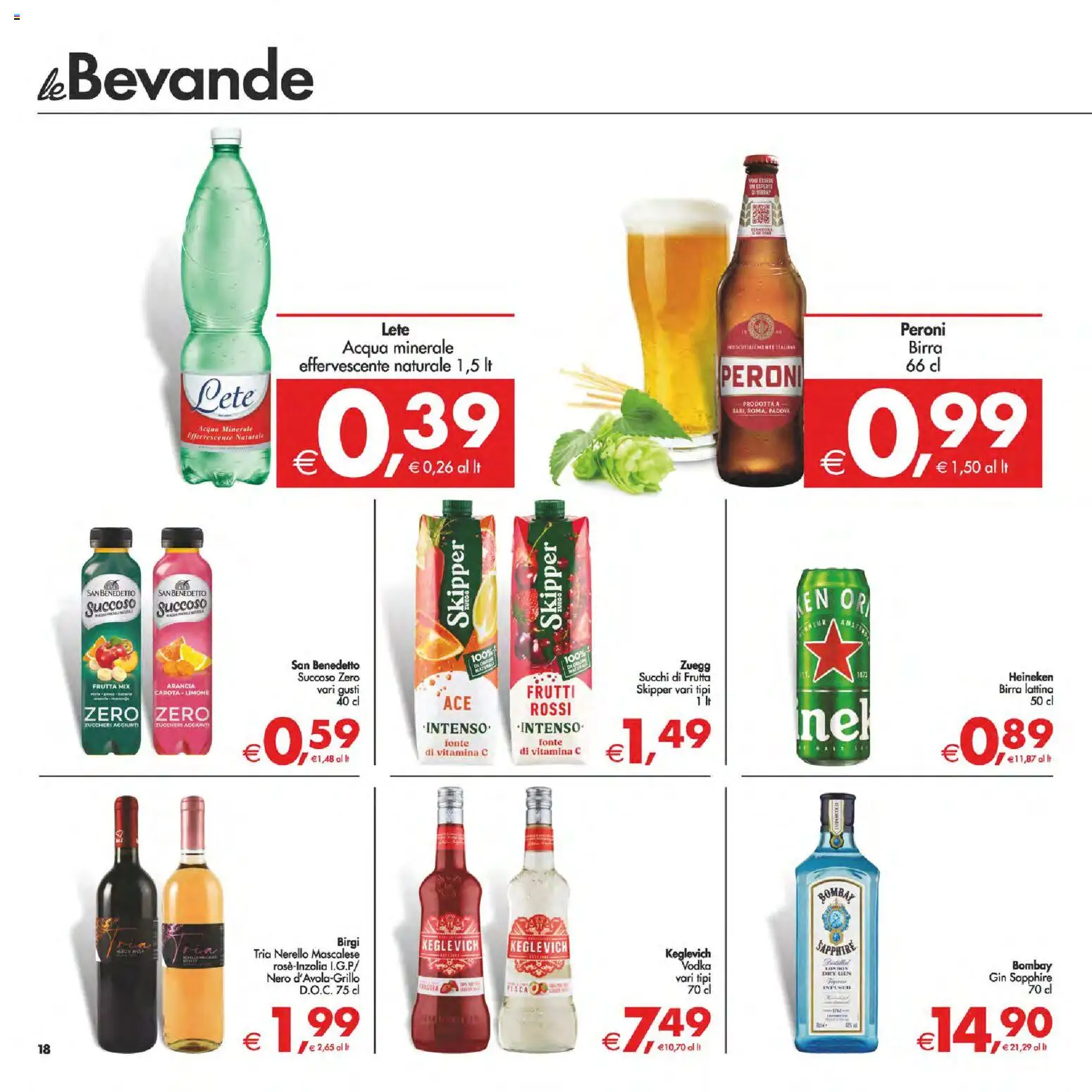 Volantino Decò del 06.03.2026 | Pagina: 18 | Prodotti: Vodka, Frutta, Acqua minerale, Heineken