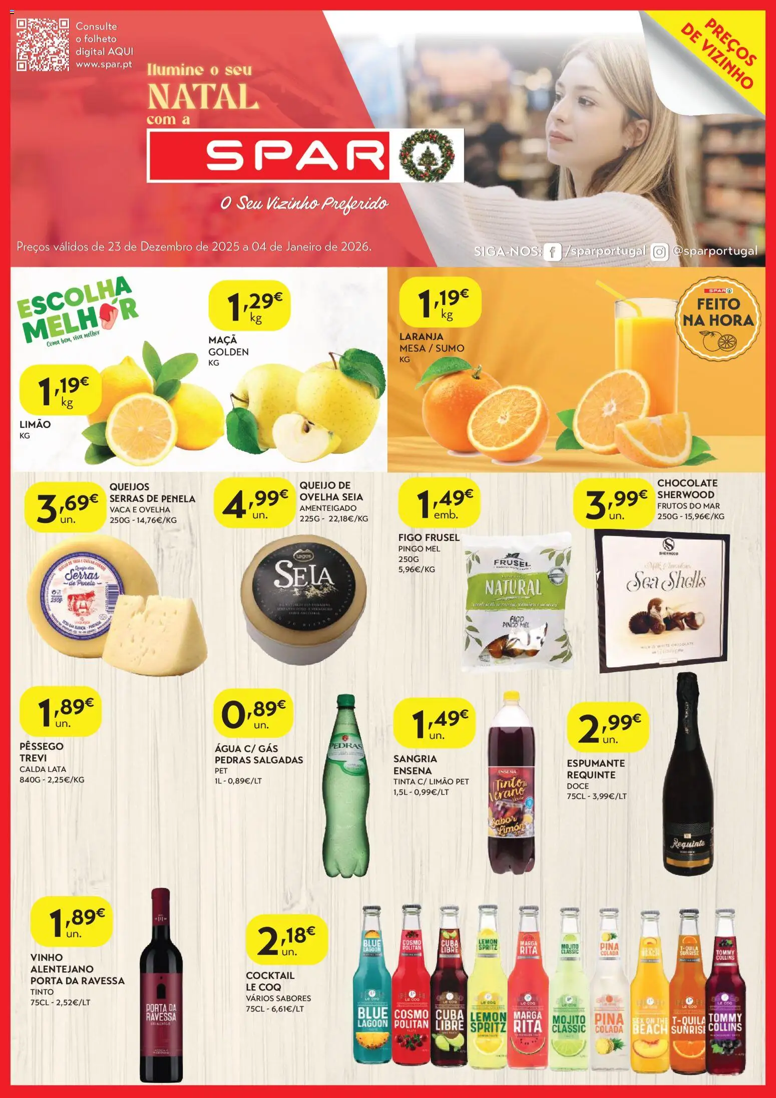 Spar - folheto │ válido de 23.12.2025 | Página: 1 | Produtos: Agua, Mesa, Chocolate, Sumo