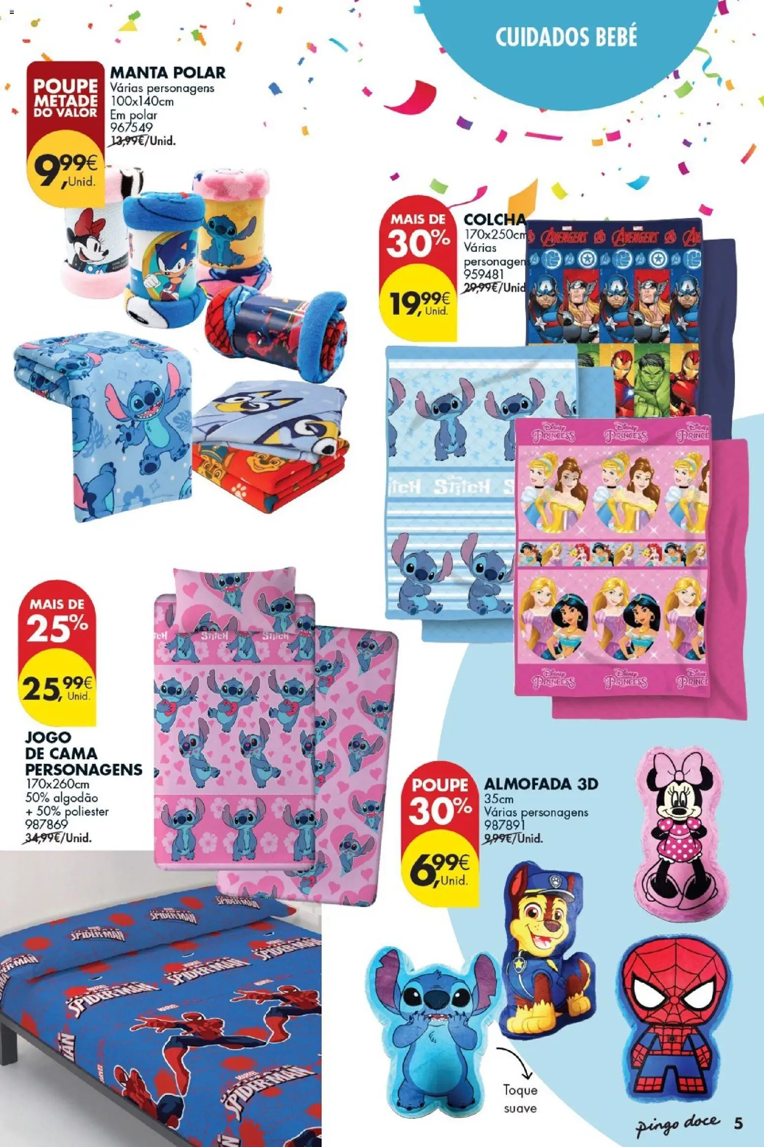 Pingo Doce - Bazar Kids │ válido de 17.02.2026 | Página: 5 | Produtos: Algodão, Cama, Almofada, Colcha