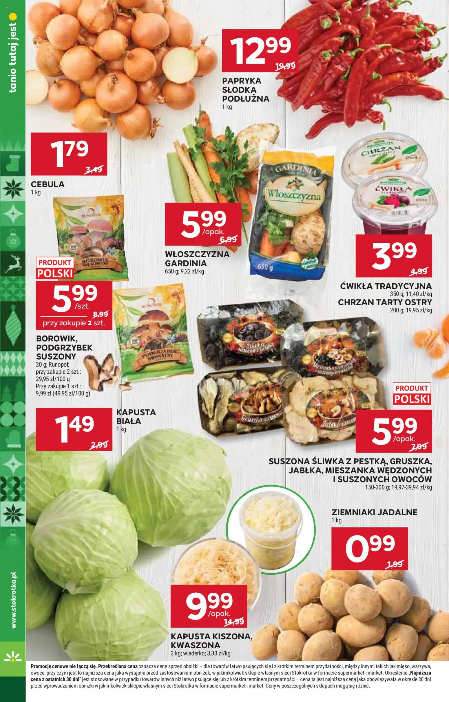 Stokrotka Gazetka - Market od 11.12.2025 | Strona: 12 | Produkty: Kapusta, Papryka, Kapusta biała, Ziemniaki