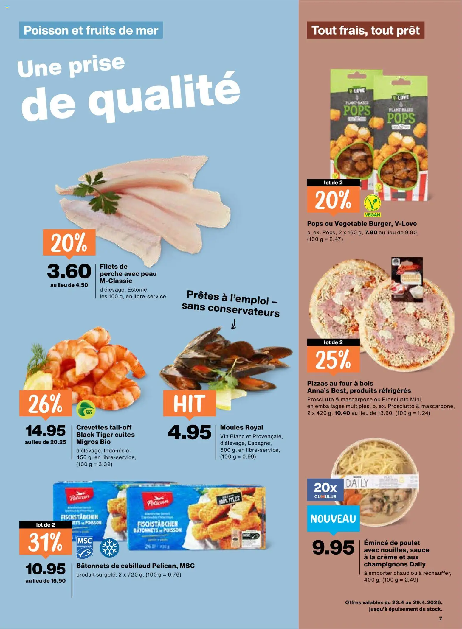 Migros aktionen FR – gültig ab 23.04.2026 | Seite: 7 | Produkte: Mascarpone, Champignons, Pizza, Creme