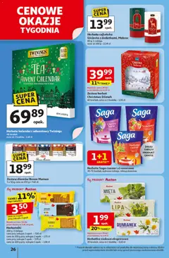 Pogląd oferty "Auchan Black Friday" - ważna od 06.11.2025 | Strona: 26 | Produkty: Kalendarz adwentowy, Kalendarz, Mięta, Herbatniki