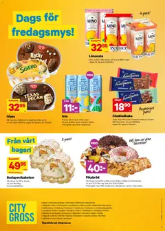 City Gross erbjudanden - Förhandsvisning av reklamblad från butik City Gross aktuell från 07.04.2026 | Sida: 10 | Produkter: Bageri, Chokladkaka, Glass, Citron