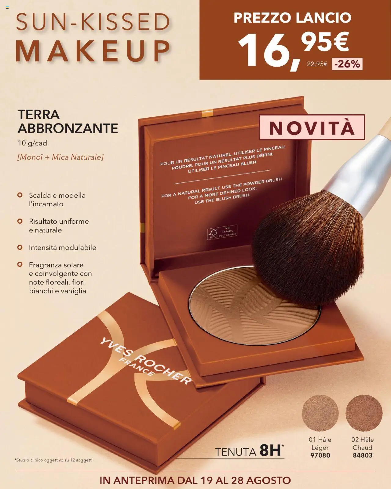 Volantino Yves Rocher del 19.08.2025 | Pagina: 2 | Prodotti: Terra abbronzante, The, Terra, Blush