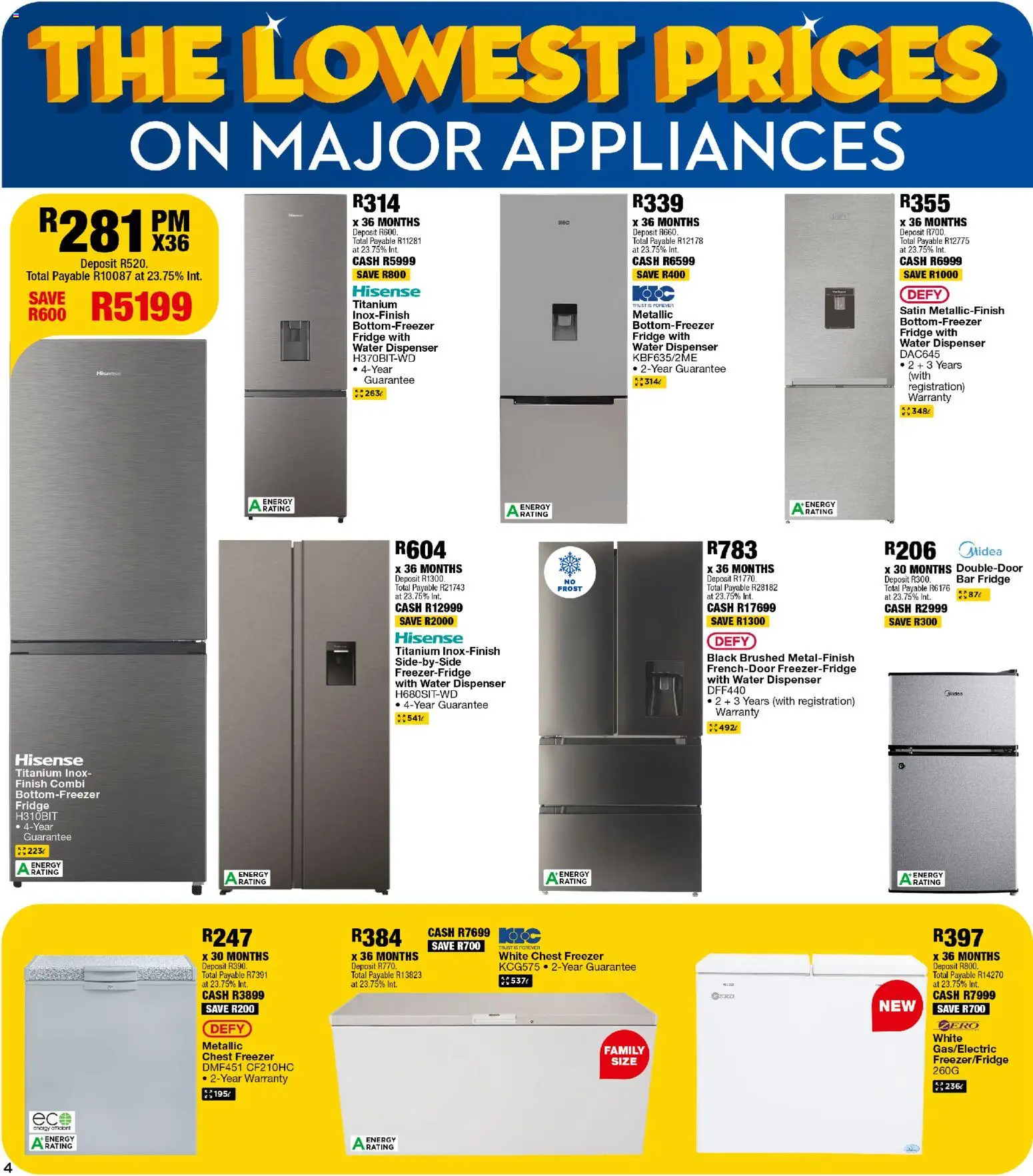 New OK Furniture catalogue – valid from 25.02.2026 | Page: 4 | Products: Freezer, Fridge, Chest freezer, Water