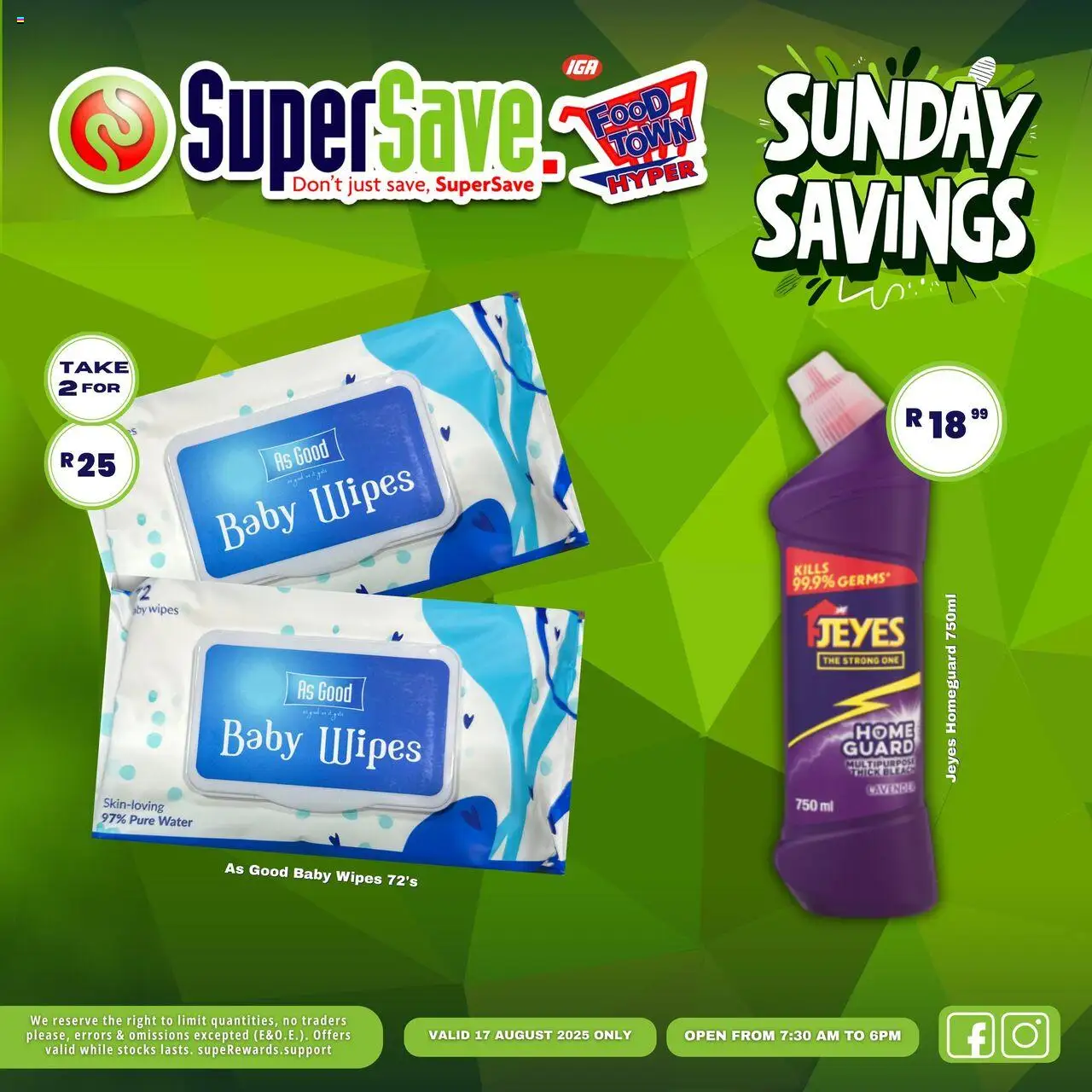 Super Save Sunday Specials │ valid from 17.08.2025 | Page: 13 | Products: Bleach, Water