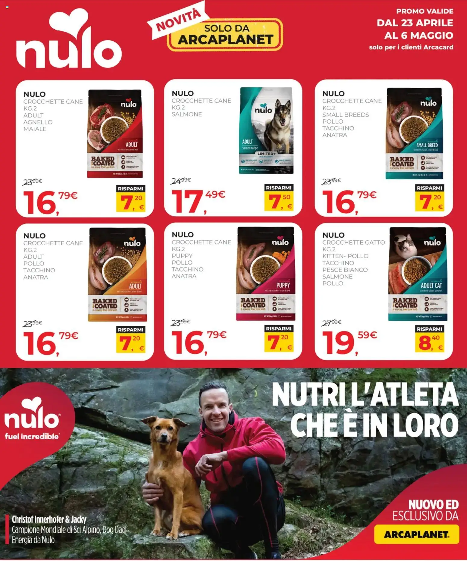 Volantino Arcaplanet del 23.04.2026 | Pagina: 23 | Prodotti: Salmone, Pesce, Crocchette, Agnello