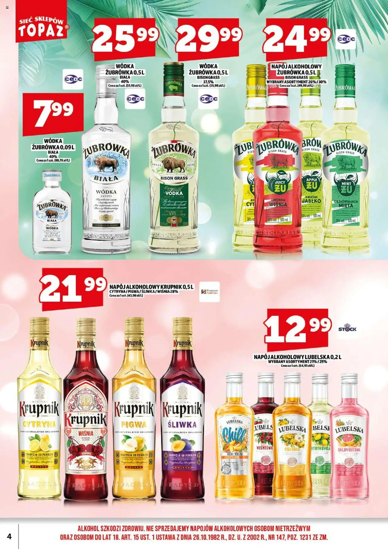 Topaz Gazetka alkoholowa od 18.08.2025 | Strona: 6 | Produkty: Cytryna, Pigwa, Vodka, Alkohol