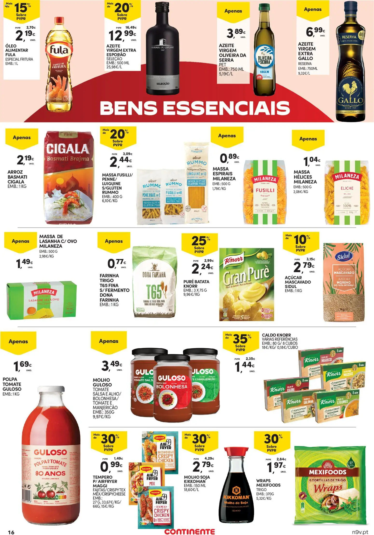 Continente - Açores │ válido de 05.03.2026 | Página: 16 | Produtos: Azeite, Knorr, Óleo, Tomate