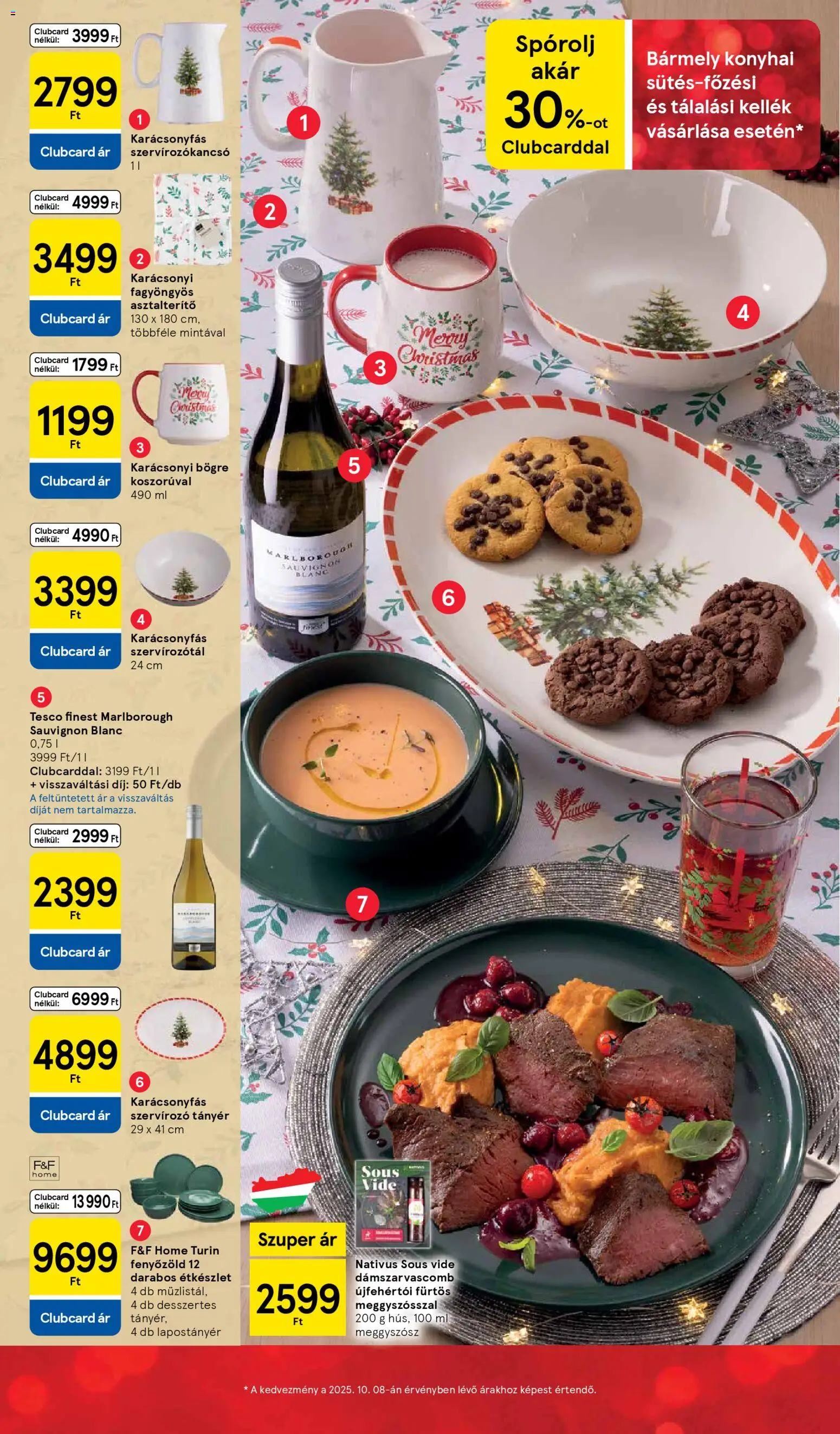 Tesco akciós ujság - amely érvényes a következő dátumtól: 26.11.2025 | Oldal: 6 | Termékek: Bögre, Étkészlet, Asztalterítő, Tányér