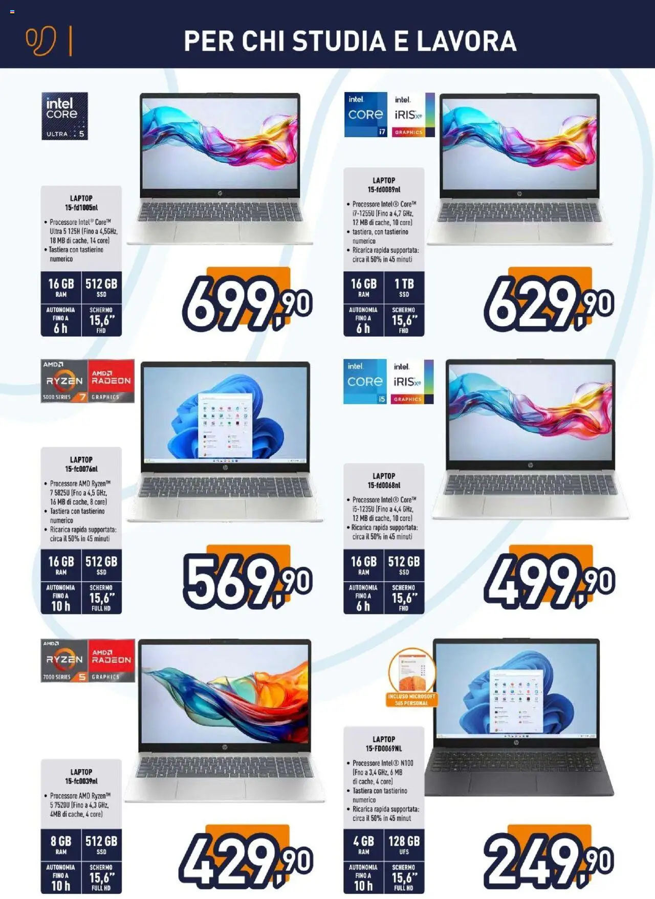 Volantino Unieuro del 08.08.2025 | Pagina: 2 | Prodotti: Schermo, Laptop, Tastiera