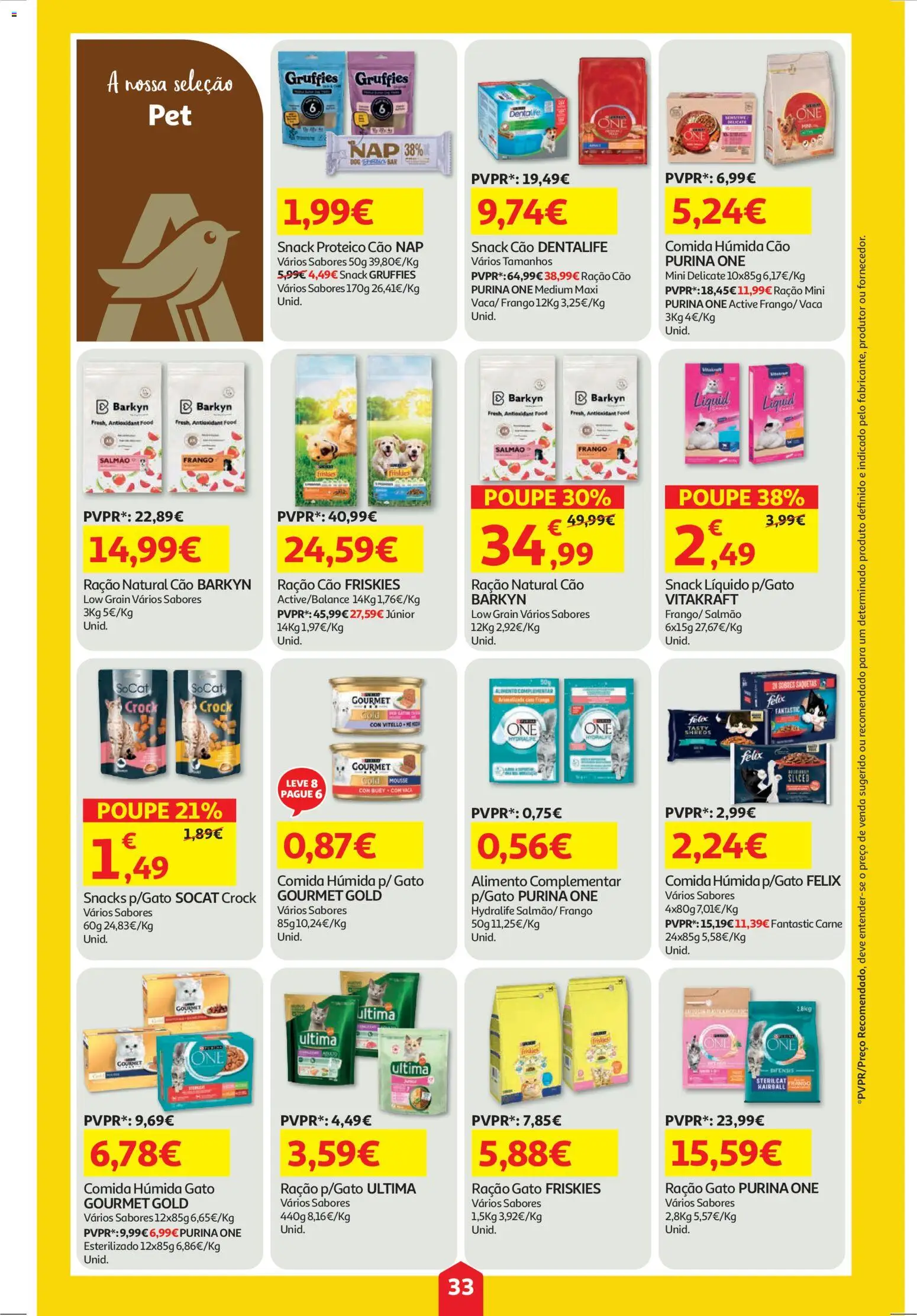 Auchan folheto │ válido de 23.10.2025 | Página: 33 | Produtos: Purina one, Frango, Salmão, Carne