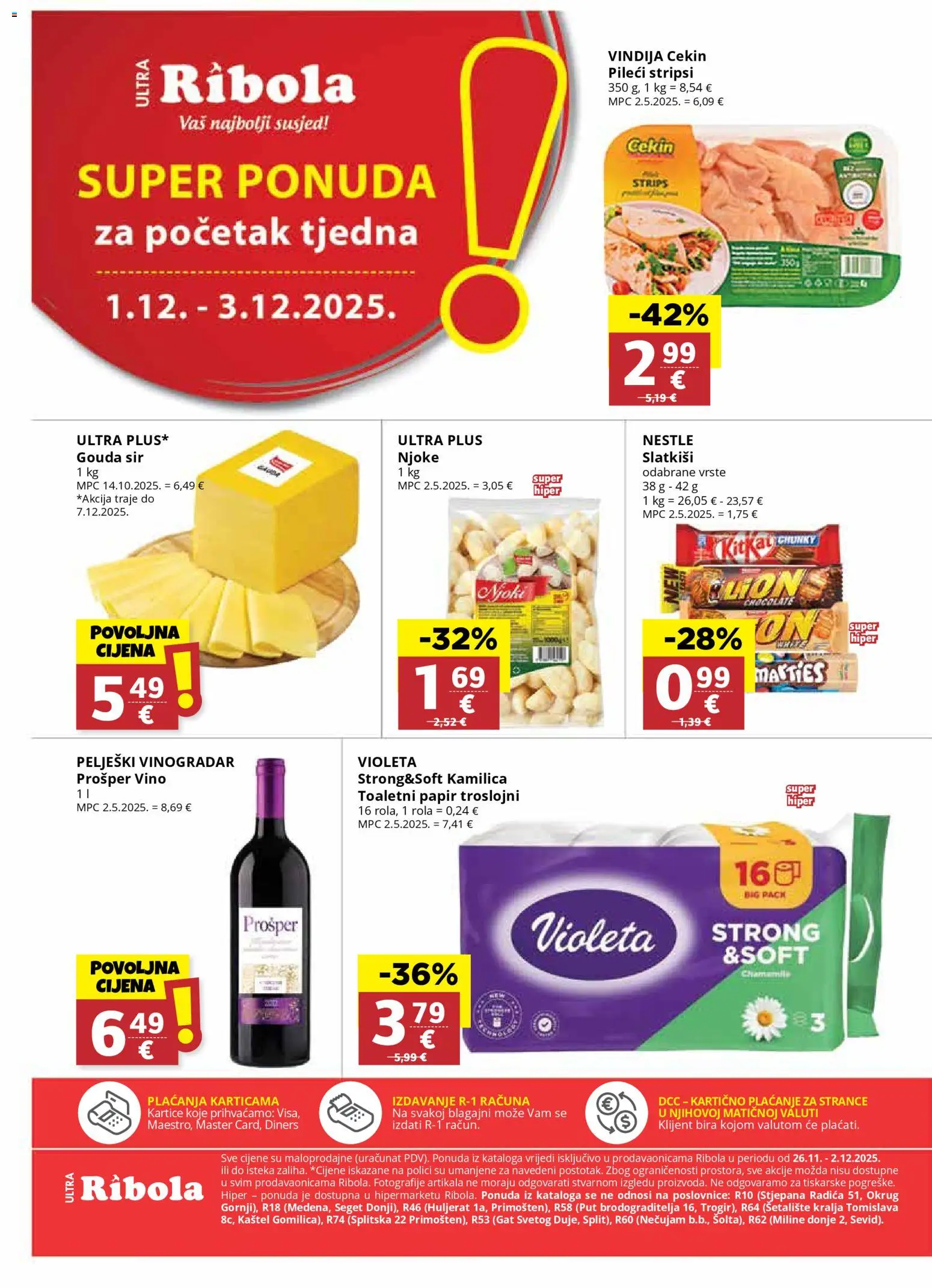 Ribola katalog | vrijedi od 26.11.2025 | Stranica: 16 | Proizvodi: Vindija, Vino, Toaletni papir, Violeta