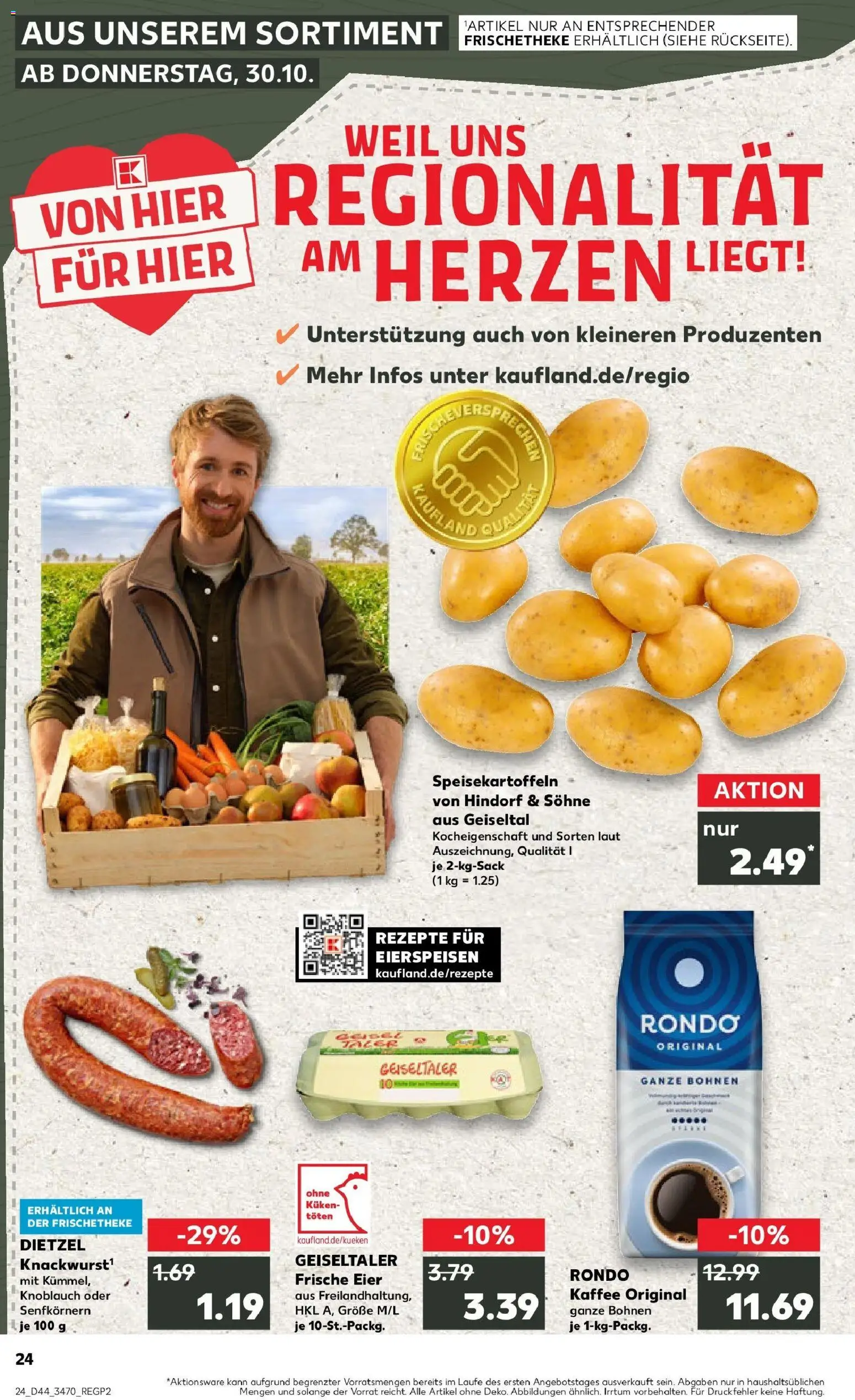 Kaufland prospekt Merseburg	 – gültig ab 30.10.2025 | Seite: 24 | Produkte: Eier, Kaffee, Knoblauch