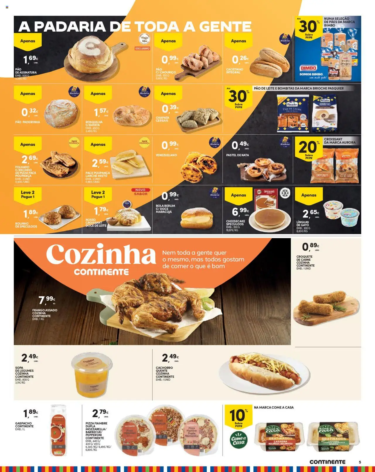 Continente folheto Madeira │ válido de 19.08.2025 | Página: 5 | Produtos: Pão, Chouriço, Carne, Cereais