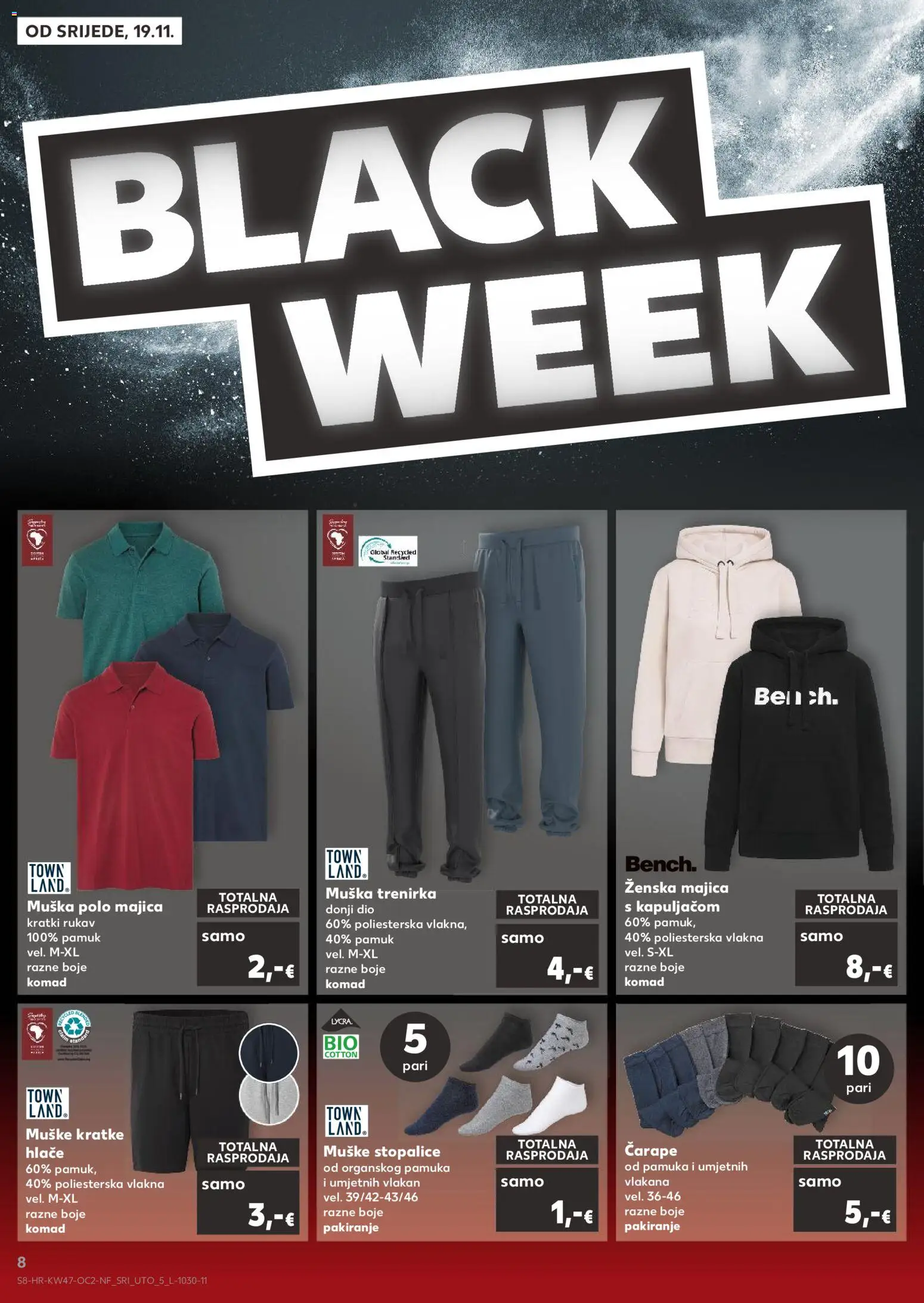 Kaufland katalog | vrijedi od 19.11.2025 | Stranica: 8 | Proizvodi: Majica s kapuljačom, Majica, Kratke hlače, Trenirka