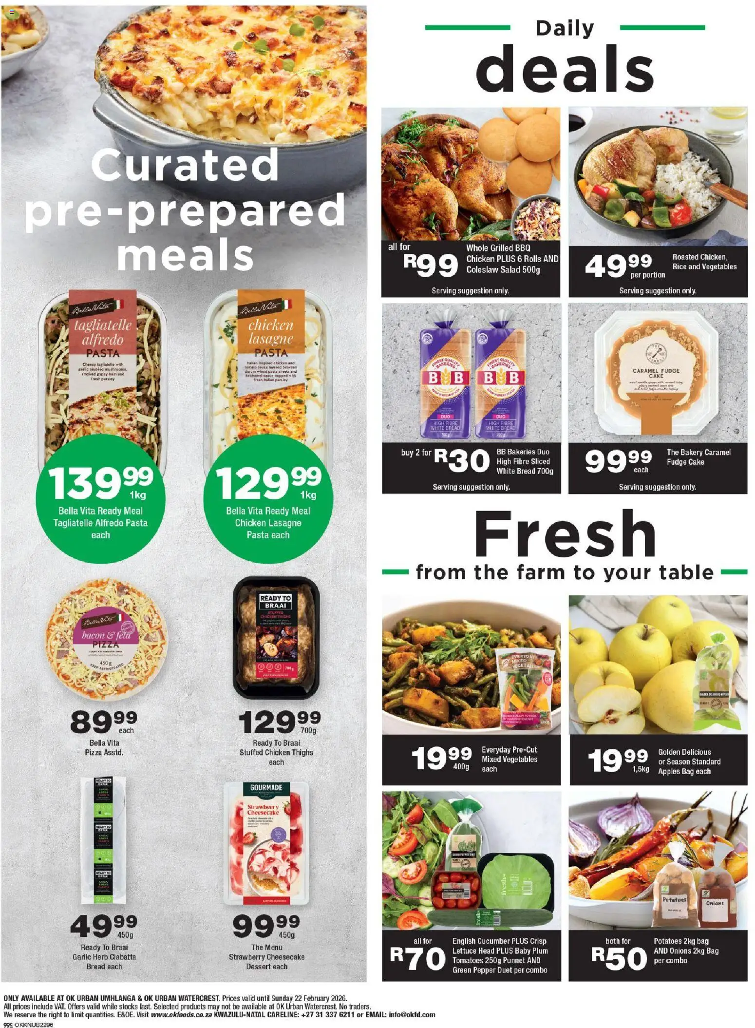 New OK Foods catalogue – valid from 11.02.2026 | Page: 2 | Products: Ham, Salad, Vegetables, Lettuce