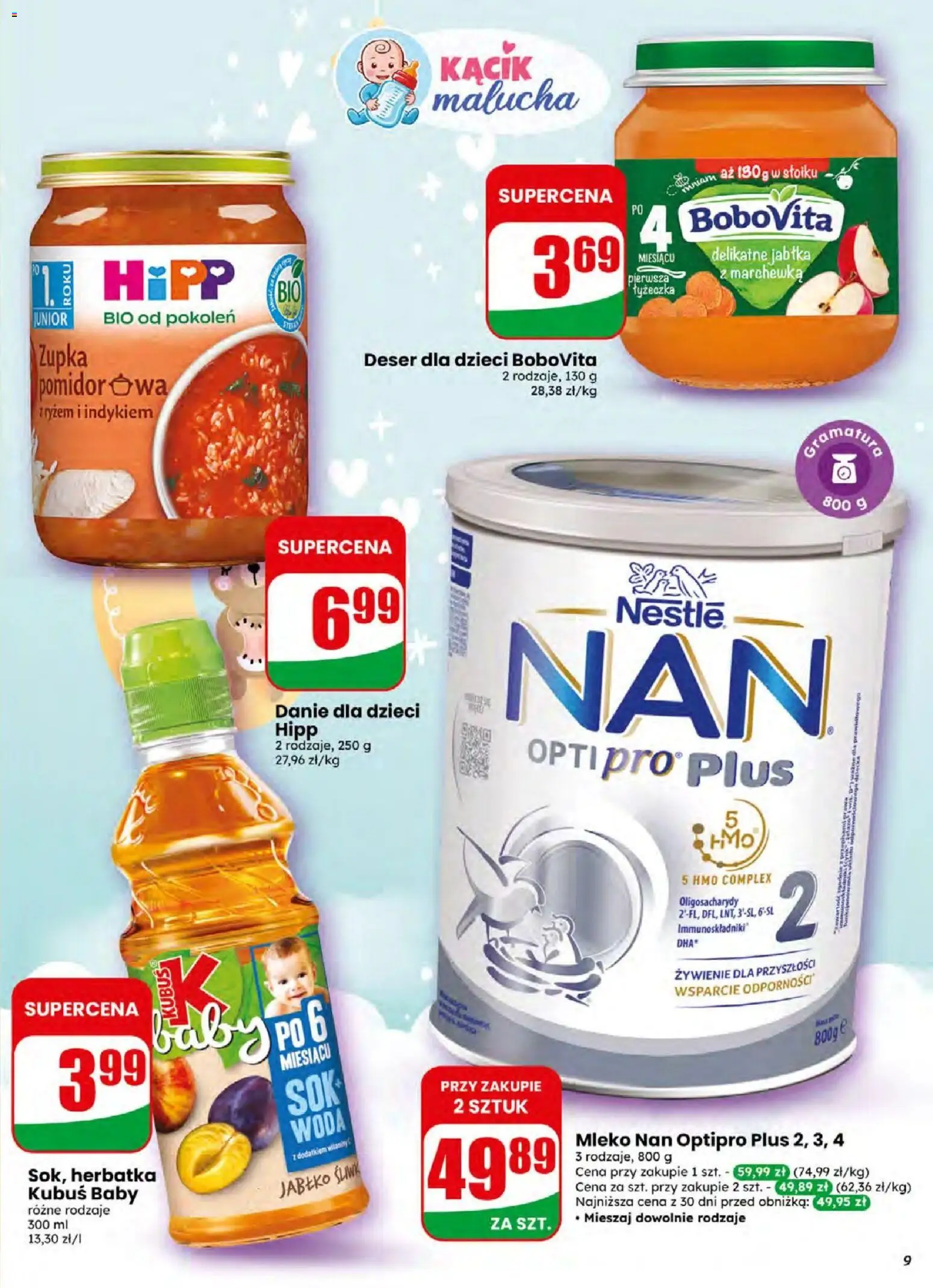 Dino gazetka od 15.04.2026 | Strona: 9 | Produkty: Mleko, Jabłka, Marchewka, Woda