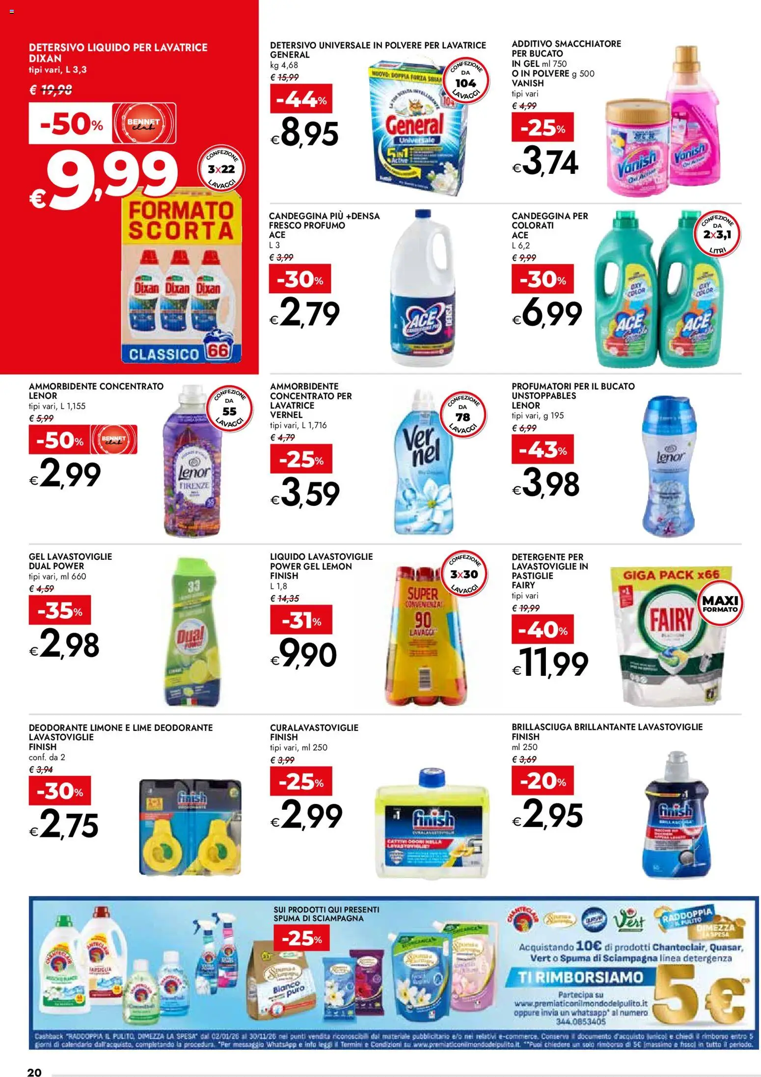 Volantino bennet del 12.03.2026 | Pagina: 20 | Prodotti: Ammorbidente, Smacchiatore, Lavatrice, Profumo