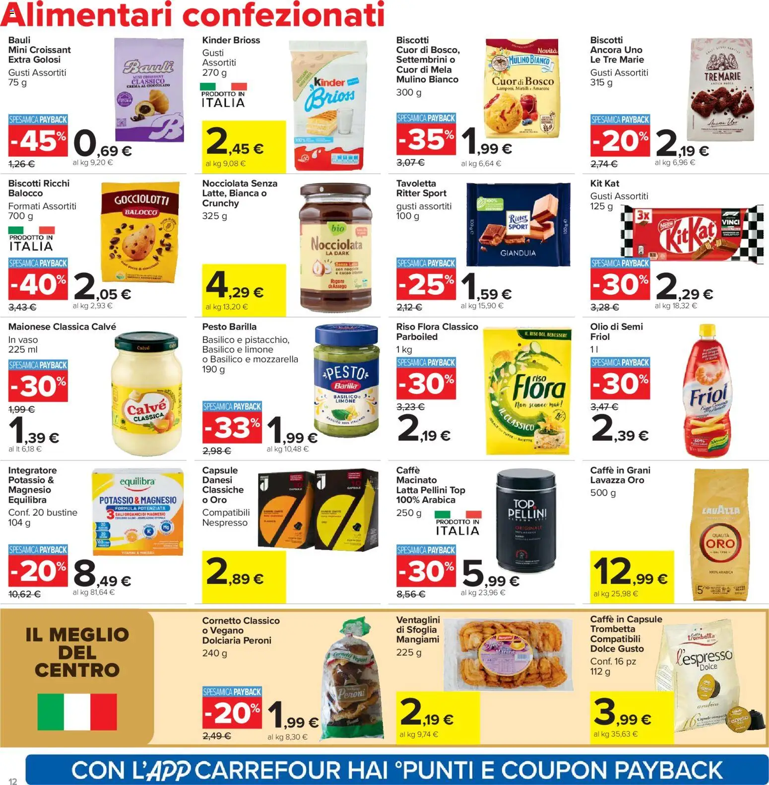 Volantino Carrefour del 07.04.2026 | Pagina: 12 | Prodotti: Riso, Cornetto, Pesto, Caffe in capsule