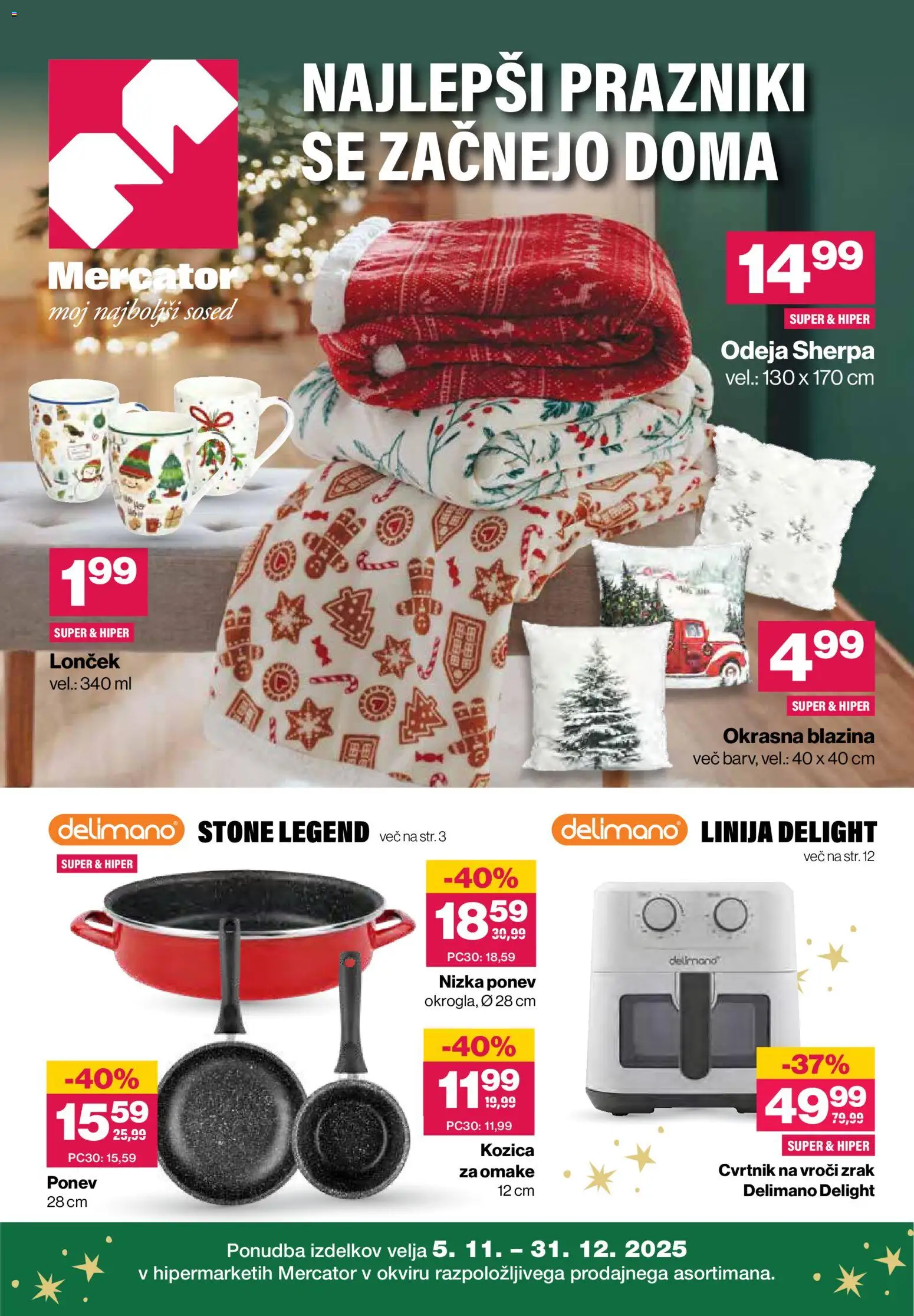 Novi Mercator katalog ponudbe – veljaven od 05.11.2025 | Stran: 1 | Izdelki: Blazina, Odeja
