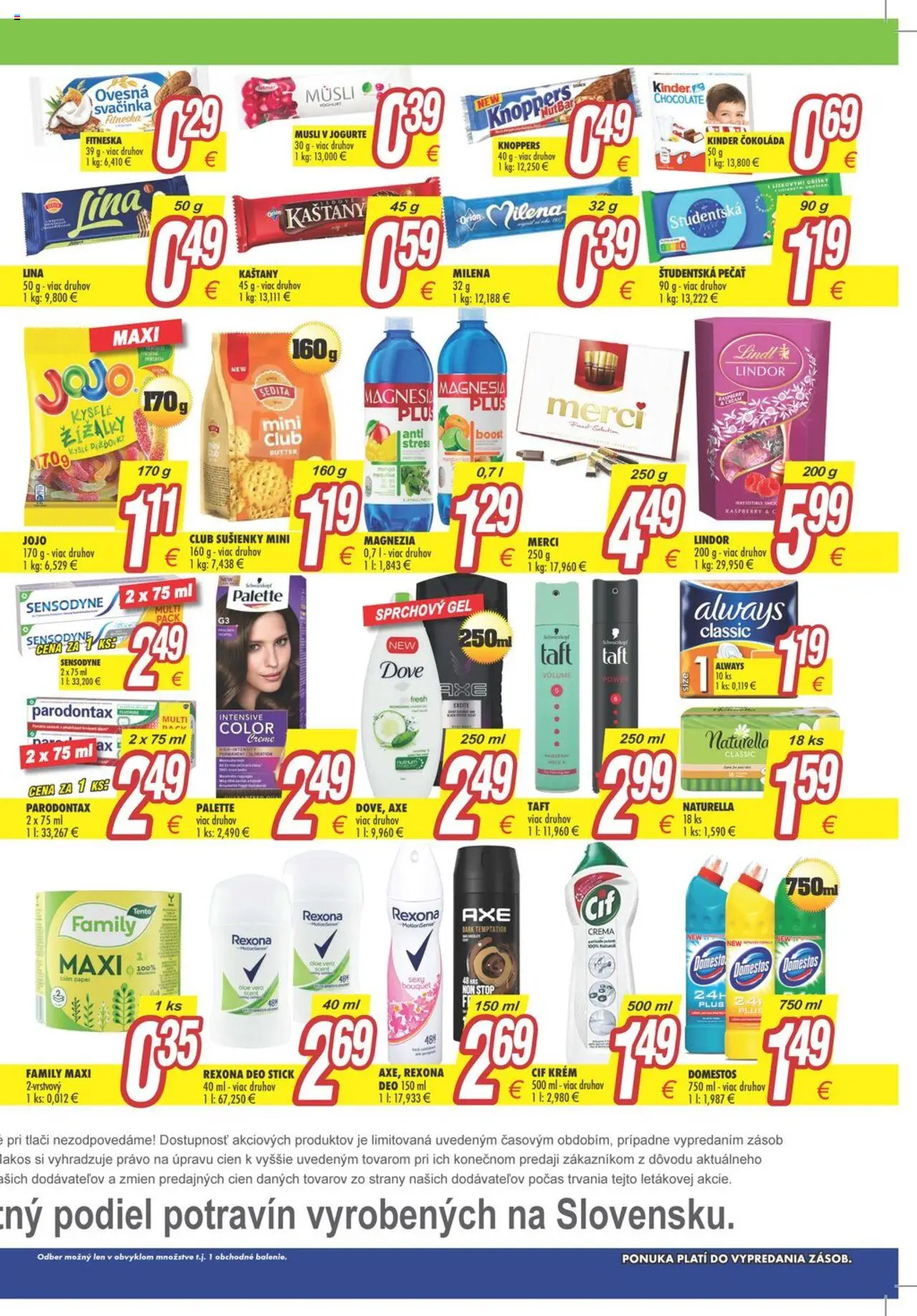 Nové Makos akcie – leták je platný od 08.09.2025 | Strana: 4 | Produkty: Lindor, Merci, Krém, Cif