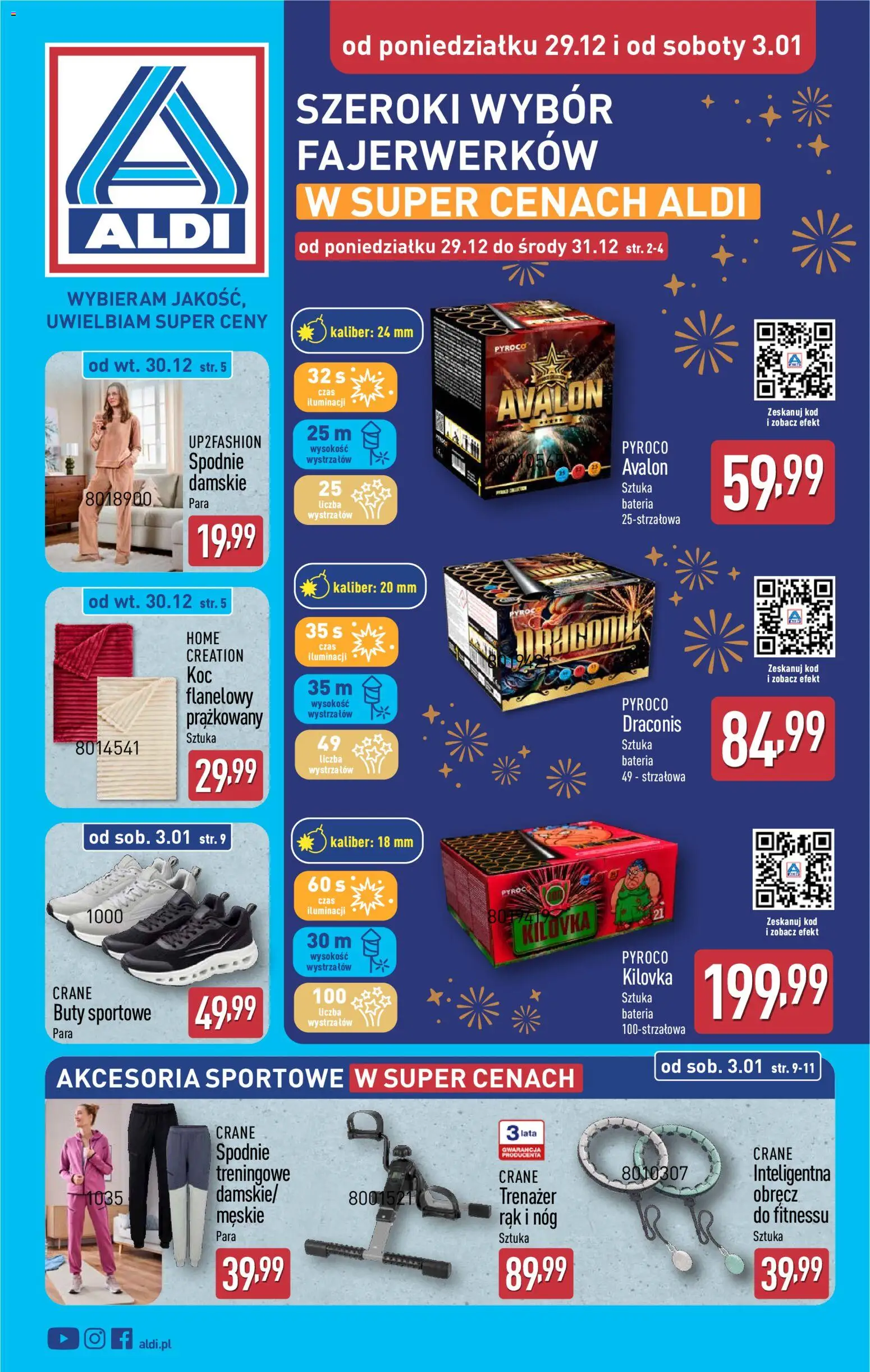 Aldi Gazetka - Artykuły przemysłowe i tekstylia od 29.12.2025 | Strona: 1 | Produkty: Buty sportowe, Spodnie, Buty, Bateria