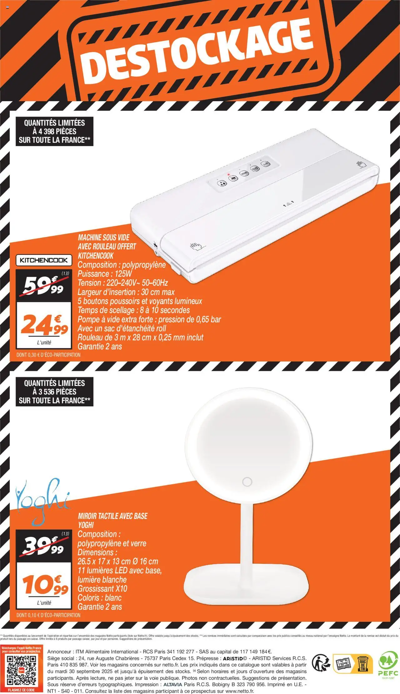 {H1} | Page: 4 | Produits: Machine sous vide, Sac, Rouleau, Miroir