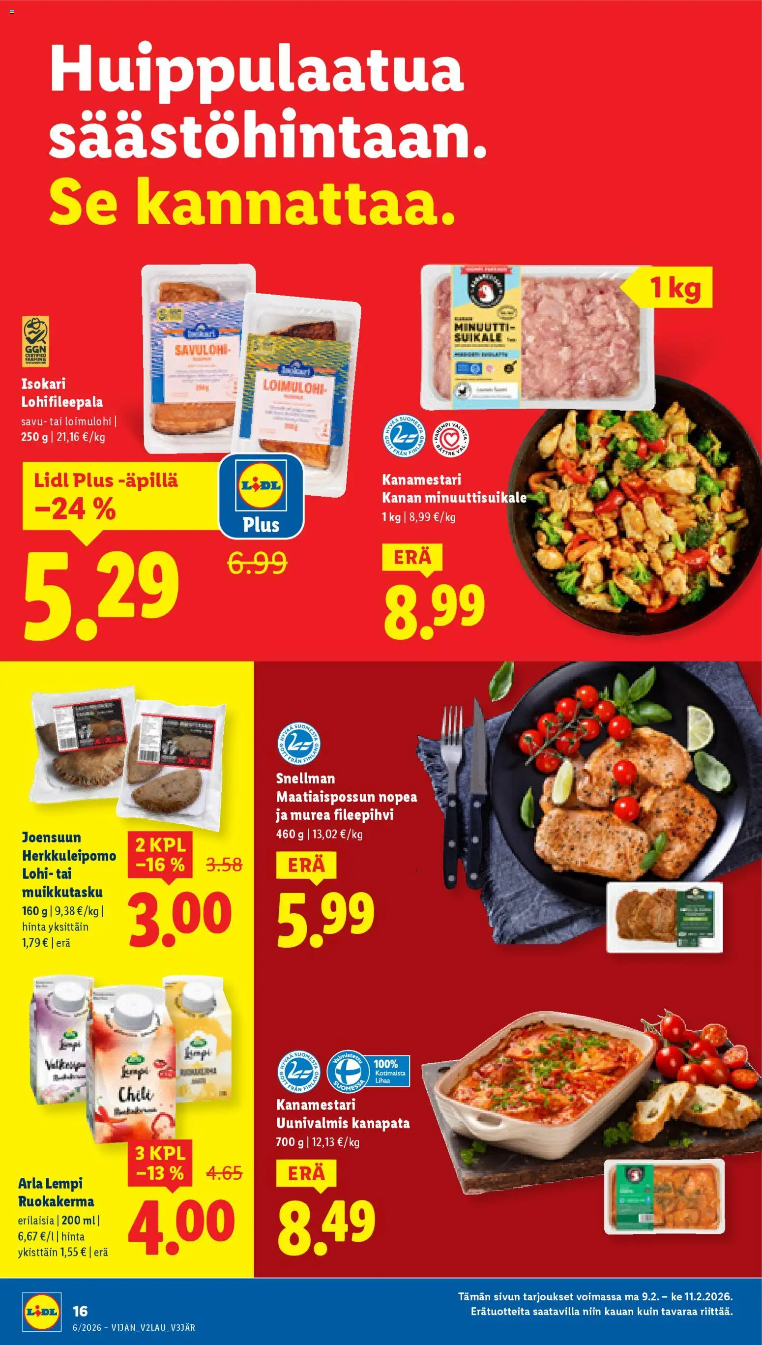 Lidl tarjoukset – voimassa 05.02.2026 alkaen | Sivu: 22 | Tuotteet: Lohi, Savulohi