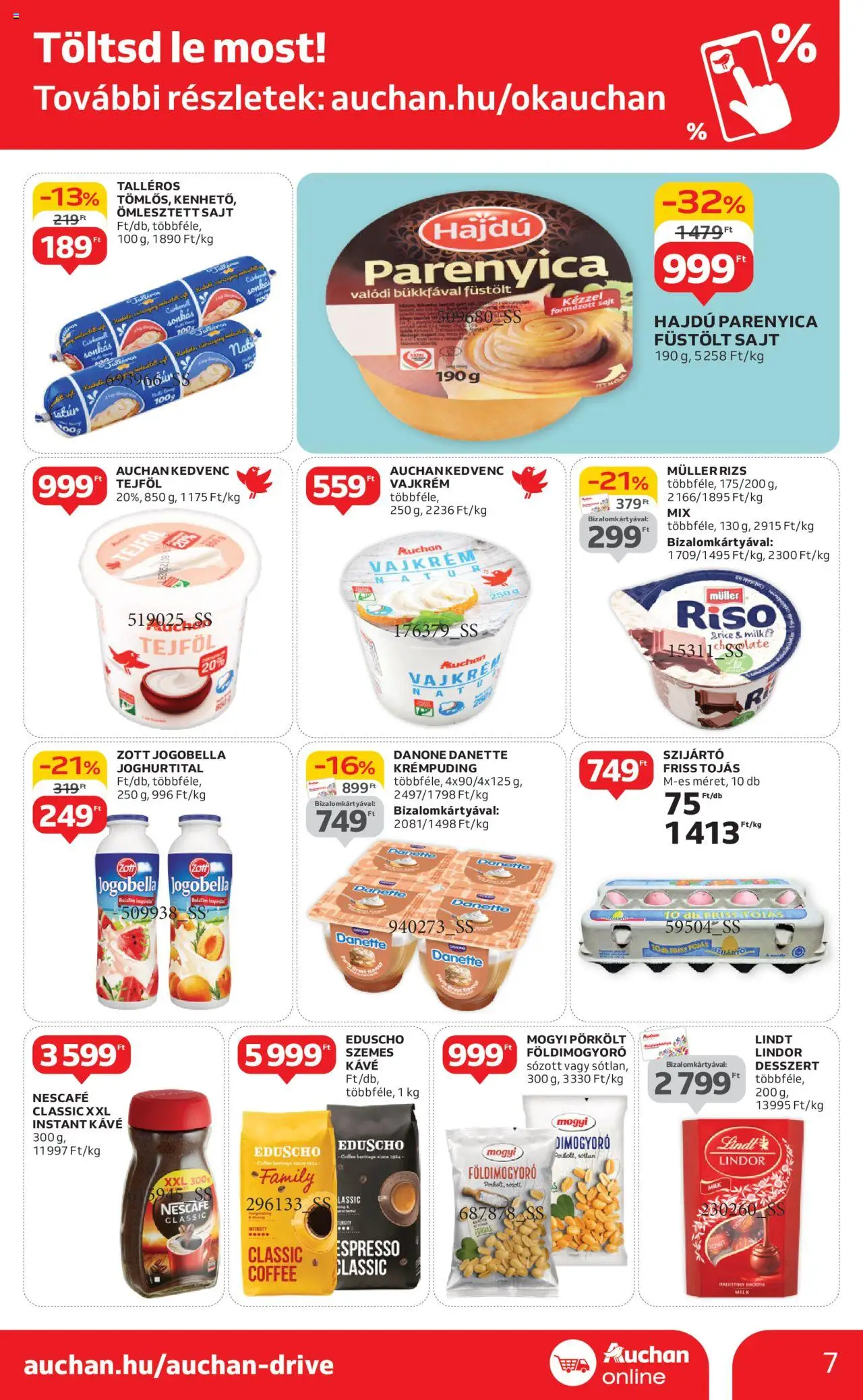 Auchan akciós ujság - amely érvényes a következő dátumtól: 05.06.2025 | Oldal: 7 | Termékek: Nescafé, Tojás, Rizs, Szemes kávé