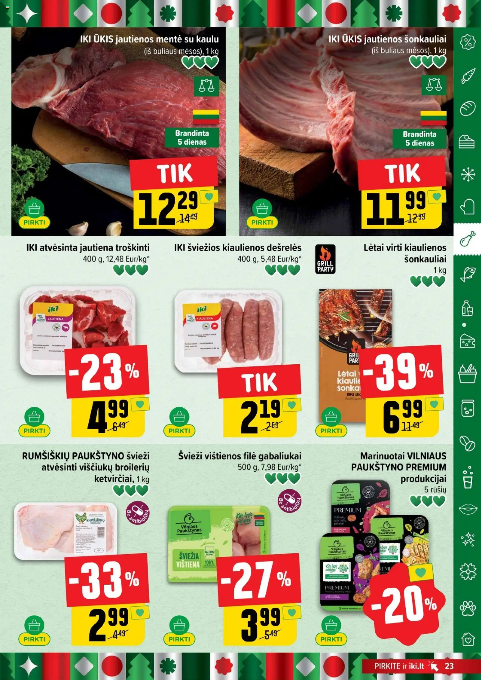 IKI akcijos nuo 29.12.2025 | Puslapis: 23 | Prekių: Vištienos, Jautienos, Vištiena, Kiauliena