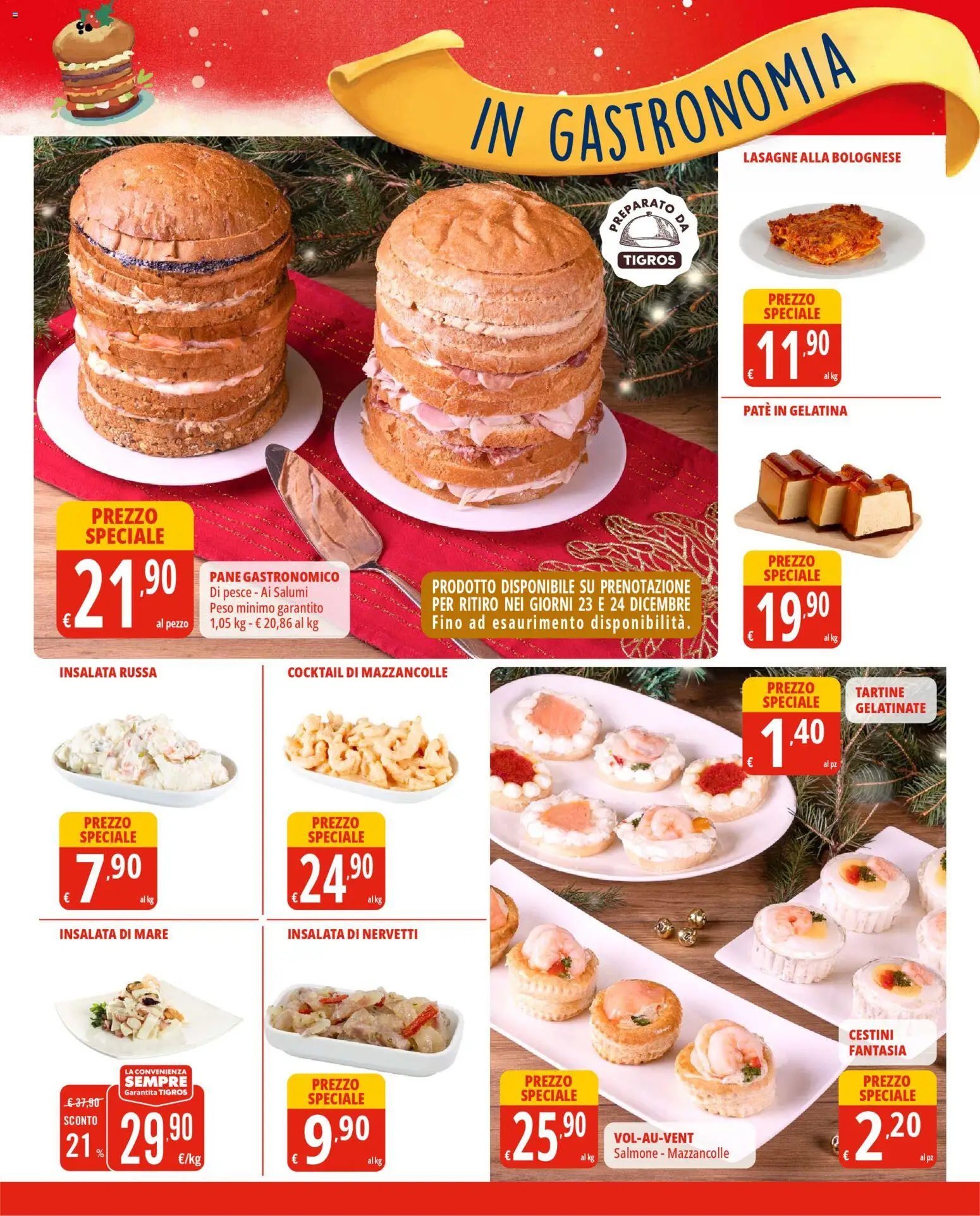 Volantino Tigros del 10.12.2025 | Pagina: 7 | Prodotti: Salmone, Insalata, Mazzancolle, Insalata russa