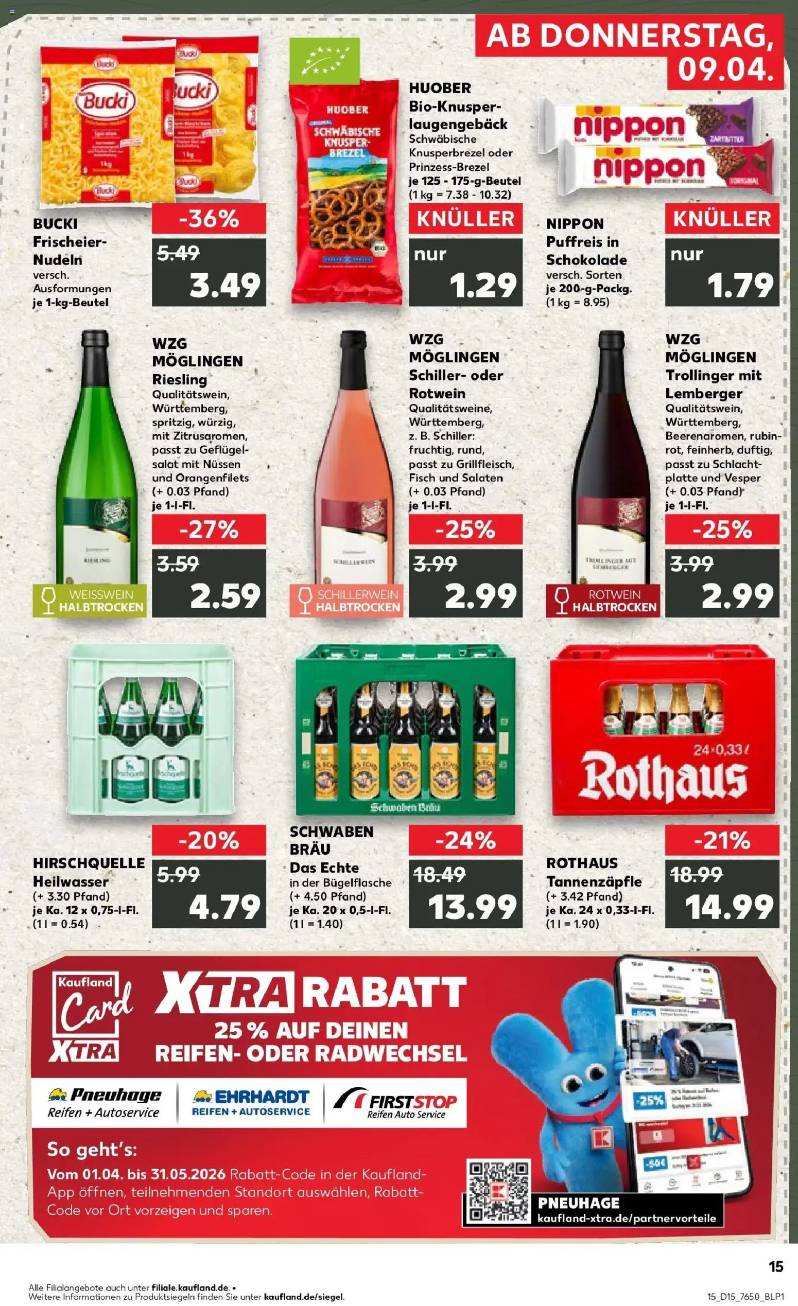 Kaufland Prospekt Ludwigsburg	 – gültig ab 08.04.2026 | Seite: 15 | Produkte: Weißwein, Rotwein, Fisch, Pasta
