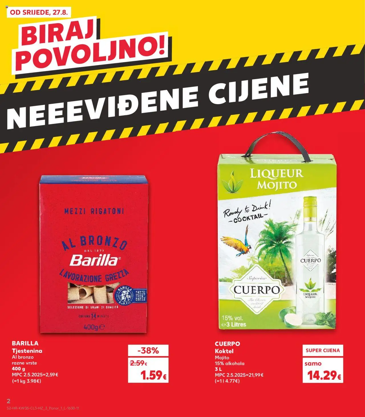 Kaufland katalog | vrijedi od 27.08.2025 | Stranica: 2 | Proizvodi: Tjestenina, Pasta, Barilla