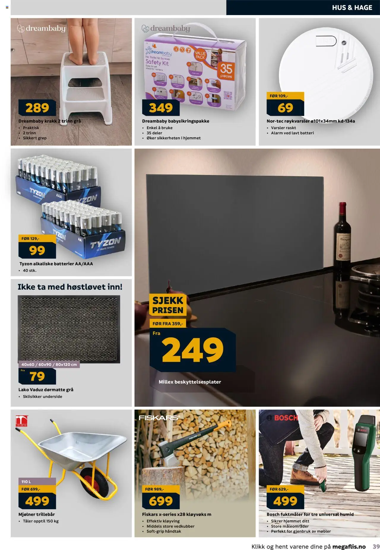  | Side: 39 | Produkter: Сантехнічне кріплення, Krakk, Batteri, Dørmatte